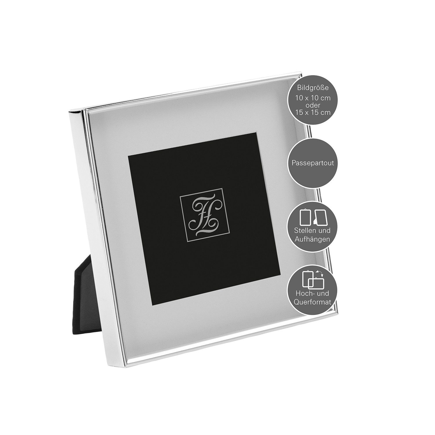 Fink Bilderrahmen KIM Bilderrahmen 10x10 cm - silberfarben - Glas/Stahl/ver günstig online kaufen