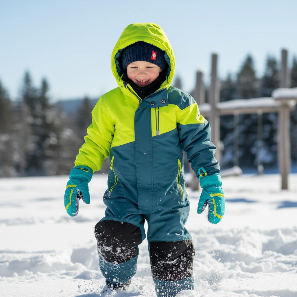 Killtec Schneeoverall Schneeanzug Kinder Skianzug blau/grün Innenfutter aus Fleece