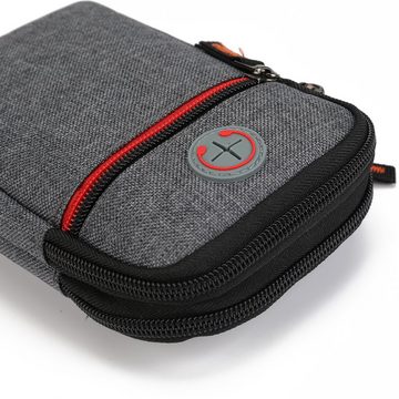 K-S-Trade Handyhülle für OnePlus 8 Pro, Holster Gürteltasche Handy Tasche Schutz Hülle grau Zusatzfächer