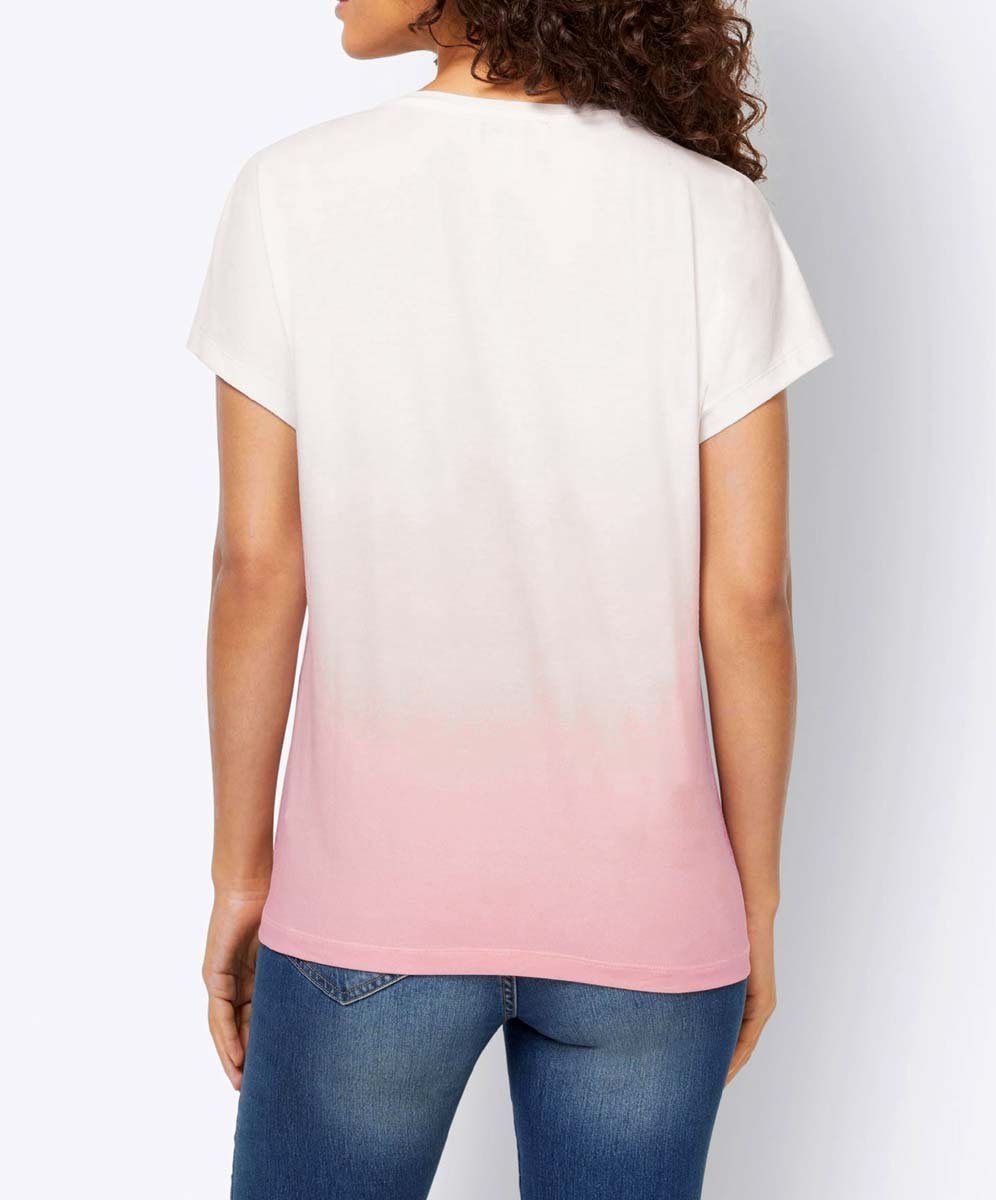 Print-Shirt LINEA TESINI rosenquarz Print, m. heine Designer-Farbverlauf-Shirt Damen
