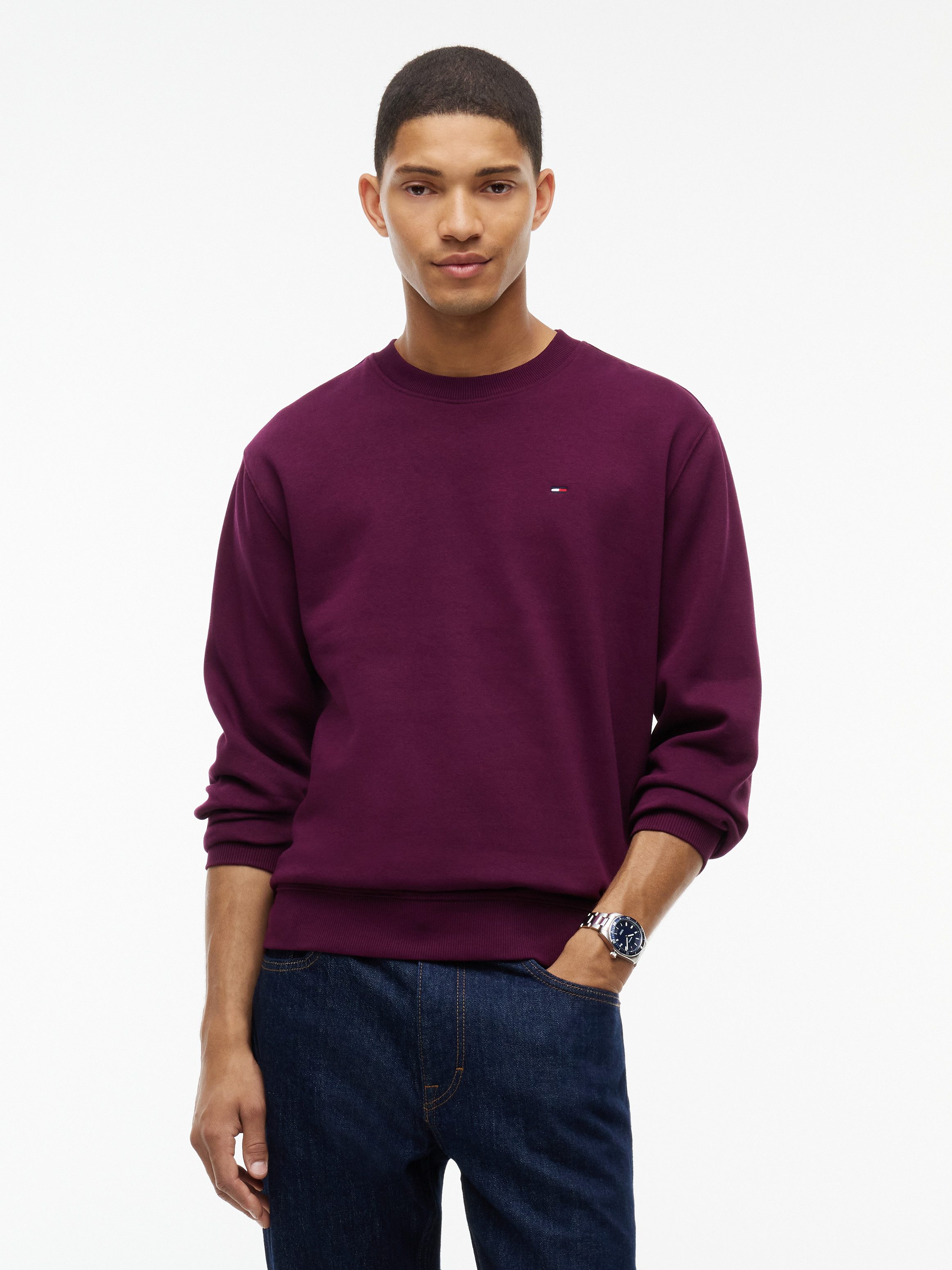 Tommy Jeans Sweatshirt TJM REGULAR FLAG CREW NECK Mit besticktem Markenlogo auf Brusthöhe