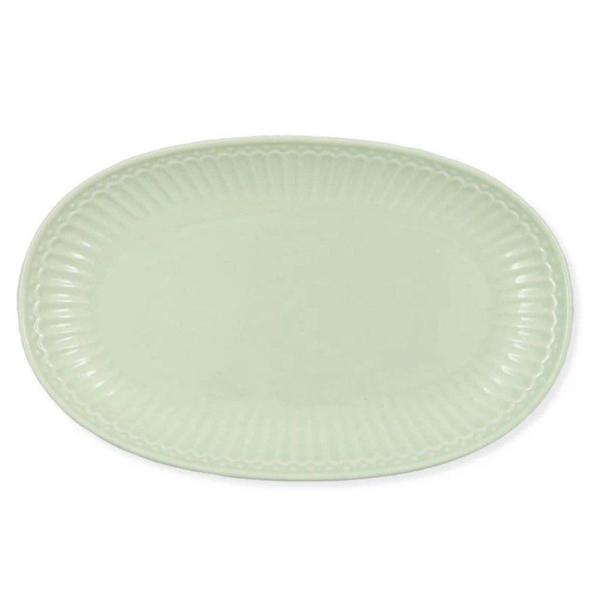 Greengate Servierplatte Plätzchenteller Alice Oval Pale Green (23cm)