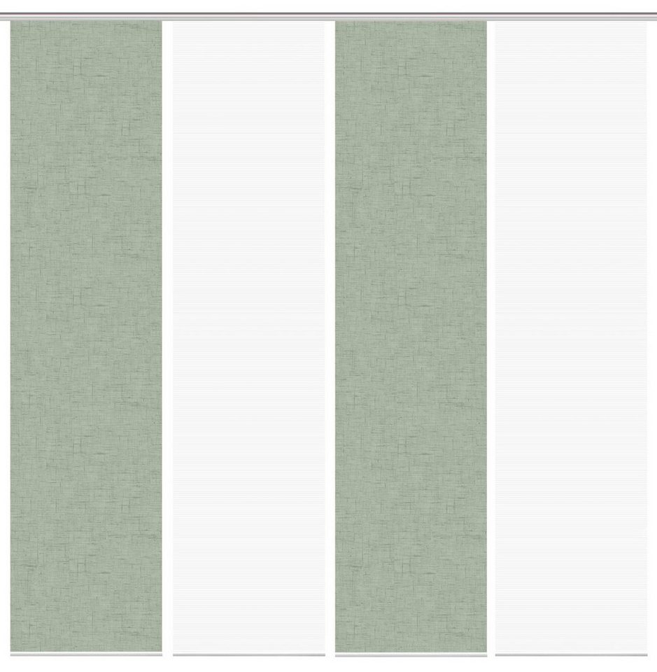 Vision S Schiebegardine 084827 PIVE Schiebegardine, halbtransparent, Bambusoptik, 260x60 cm (4 St), Paneelwagen, transparent, 100% Polyester