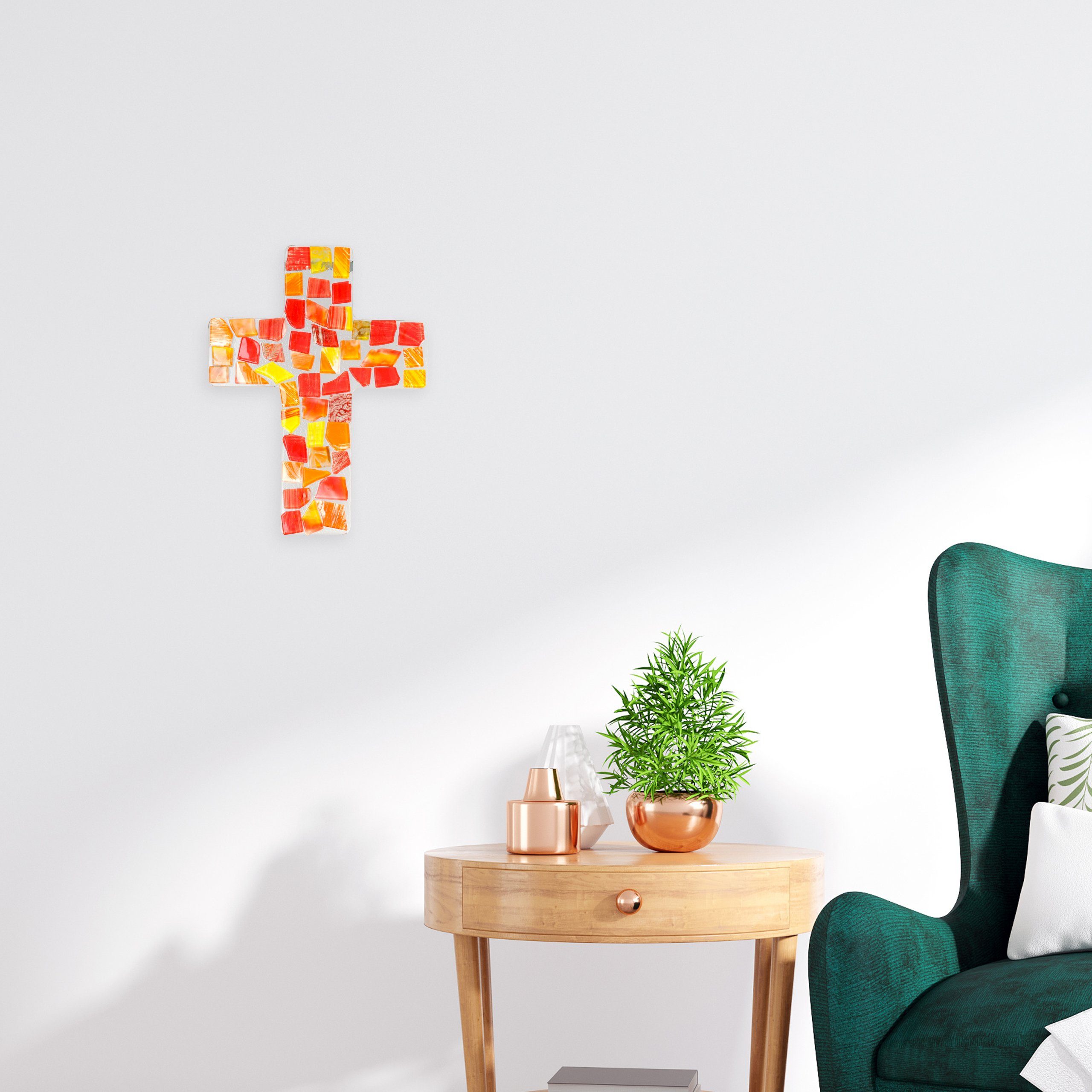 Lantelme Wanddekoobjekt Glas Fusingglas Kruzifix Wandkreuz günstig online kaufen