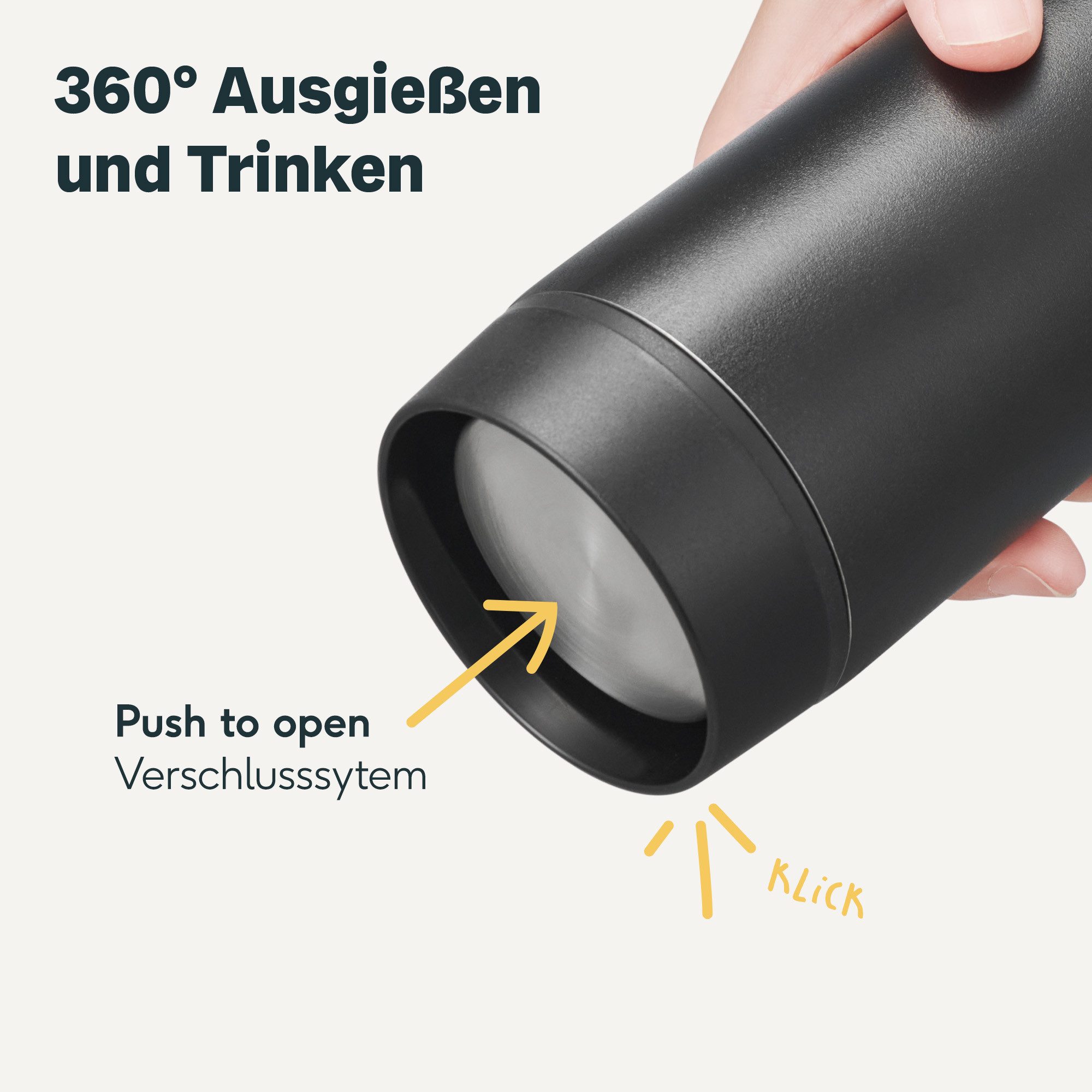 SILBERTHAL Thermobecher Thermobecher to go 350ml - 6h warm & 12h kalt, 1-tlg., Edelstahl, Keramik im Inneren, 6h warm, 12h kalt