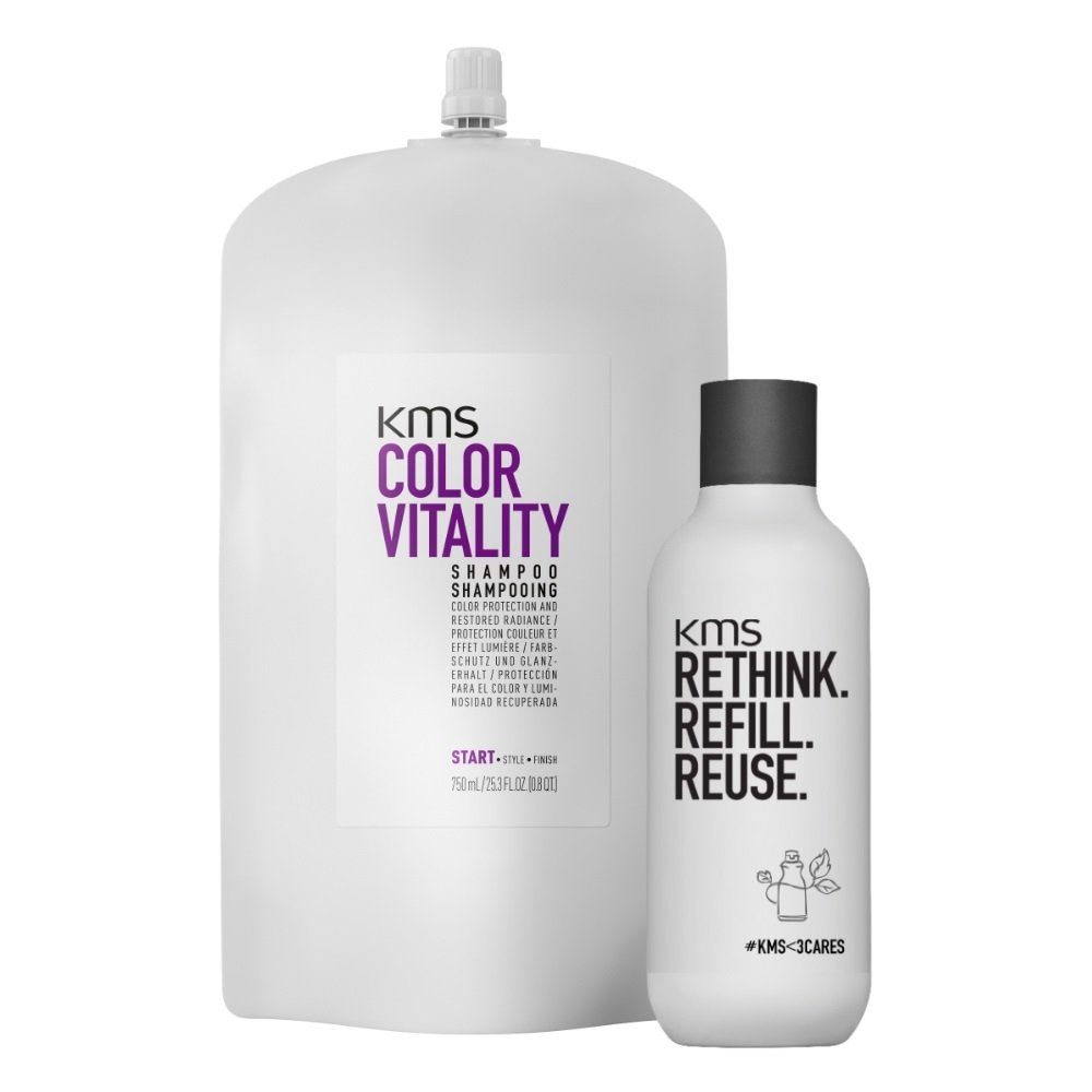 Haarshampoo KMS Colorvitality Shampoo Pouch 750 ml + Nachfüllflasche