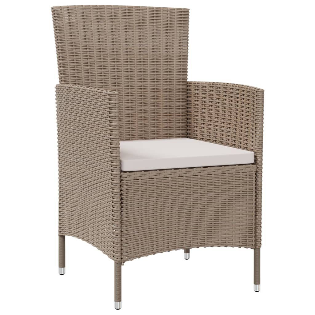 Kissen Rattan Gartenstuhl 4 Gartenstühle mit furnicato Poly Stk. Beige