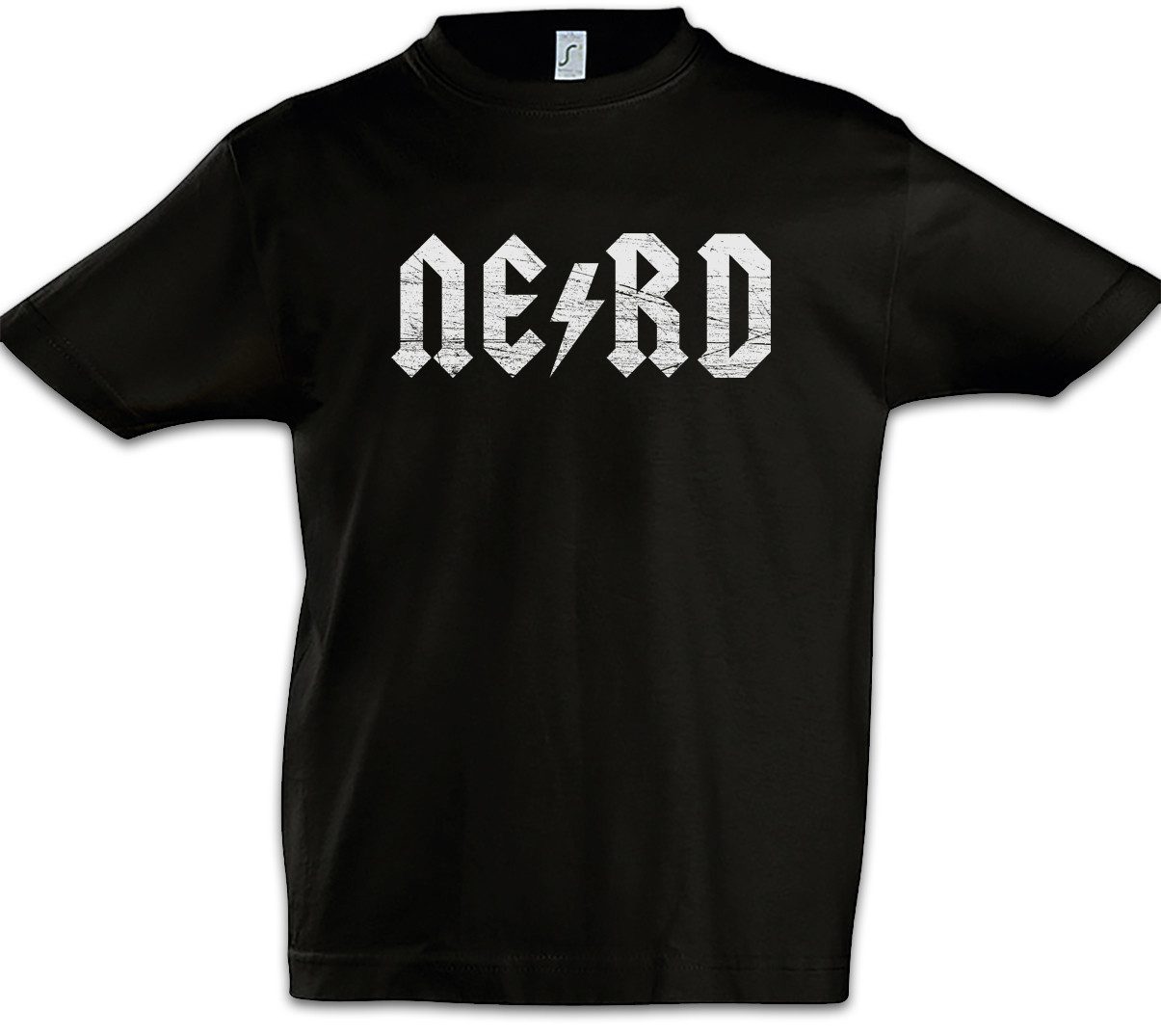 Print-Shirt Nerd Lightning Kinder T-Shirt Logo Gitarre Rock Legend Logo AC/DC