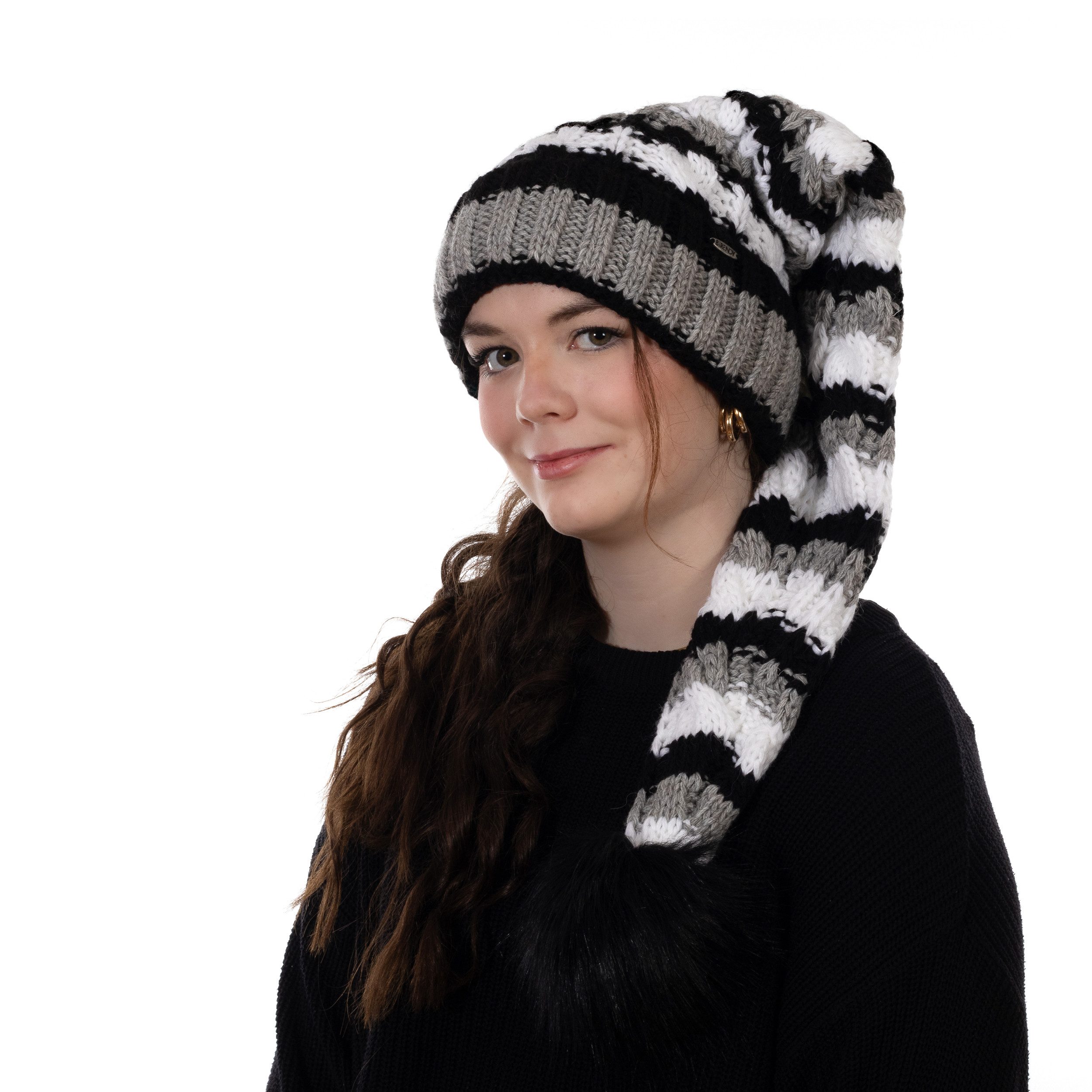 Strickmütze Birendy Beanie A113 Mütze Zipfelmütze Pudelmütze Wintermütze