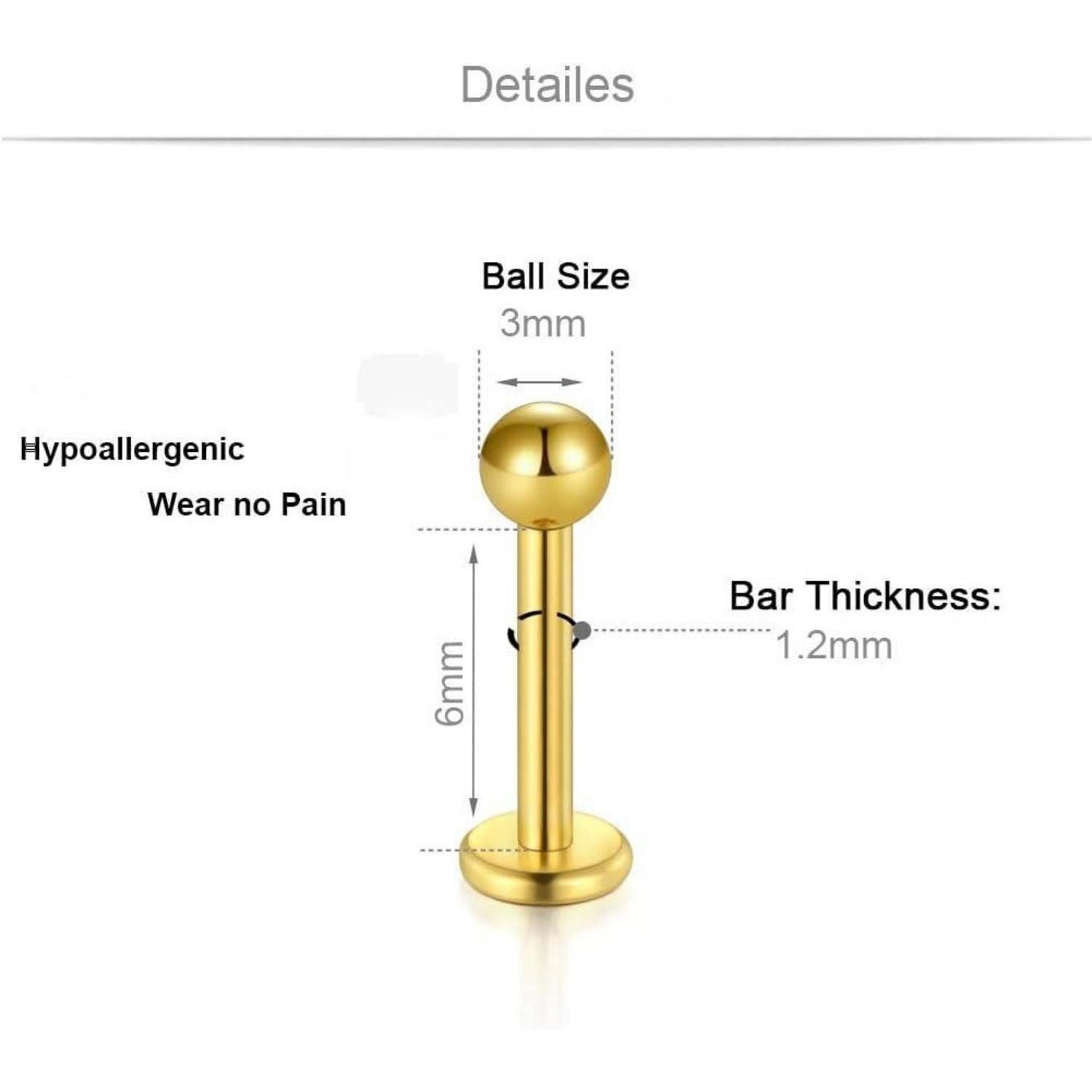 MODRSA Piercing-Set 16G Acryl Lippenpiercing Set 9 Stück Chirurgenstahl Tragus Helix