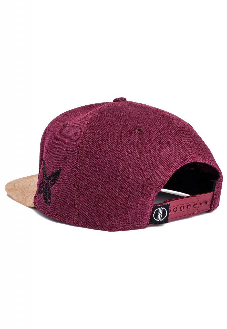 Blackskies Snapback Cap Port Said - Maroon-Suede Snapback Cap