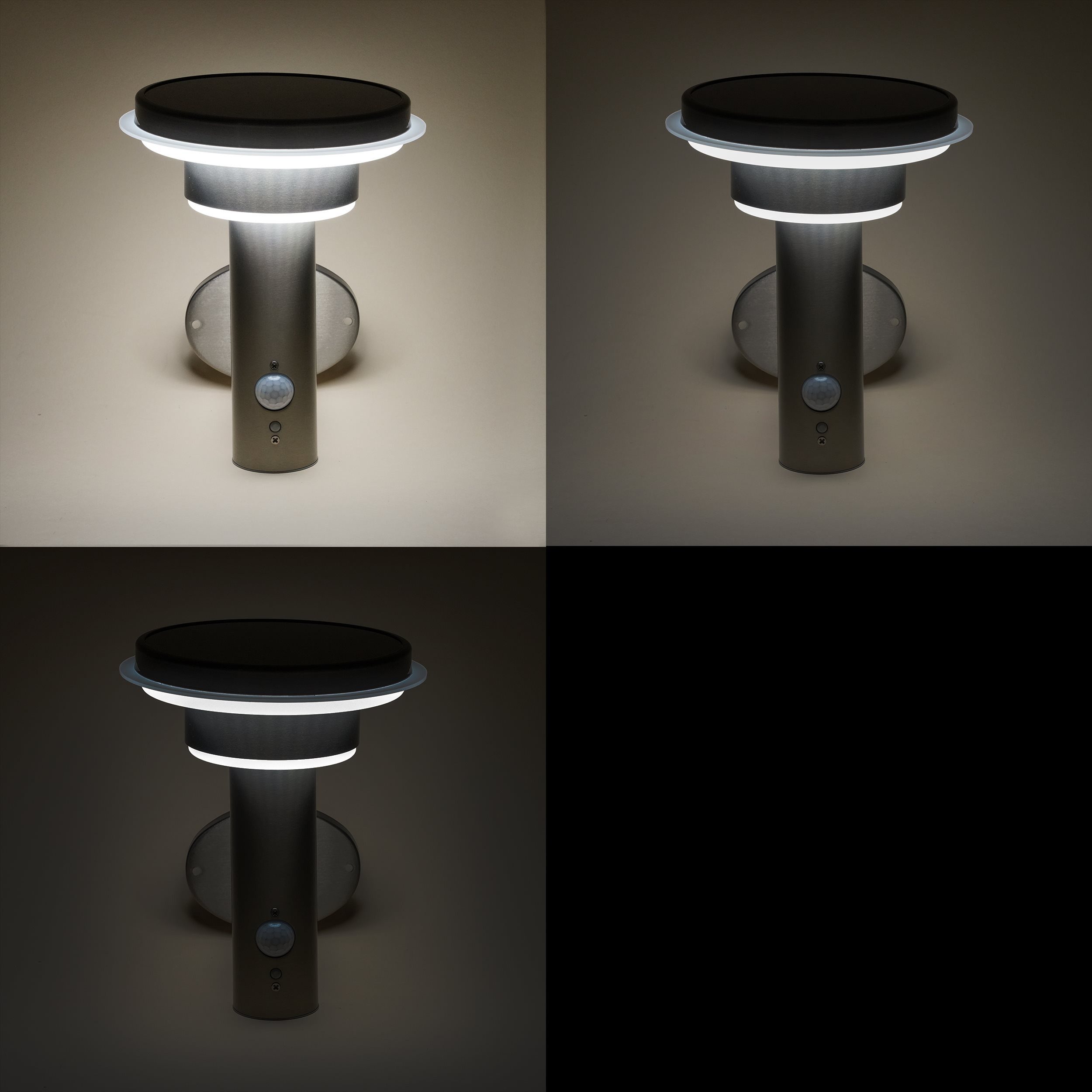 esotec LED Außen-Wandleuchte Edelstahl PIR Solarleuchte TINI H=22cm, 3 Modi, 40 LEDs 4000K 102595 – Bild 3 von 5
