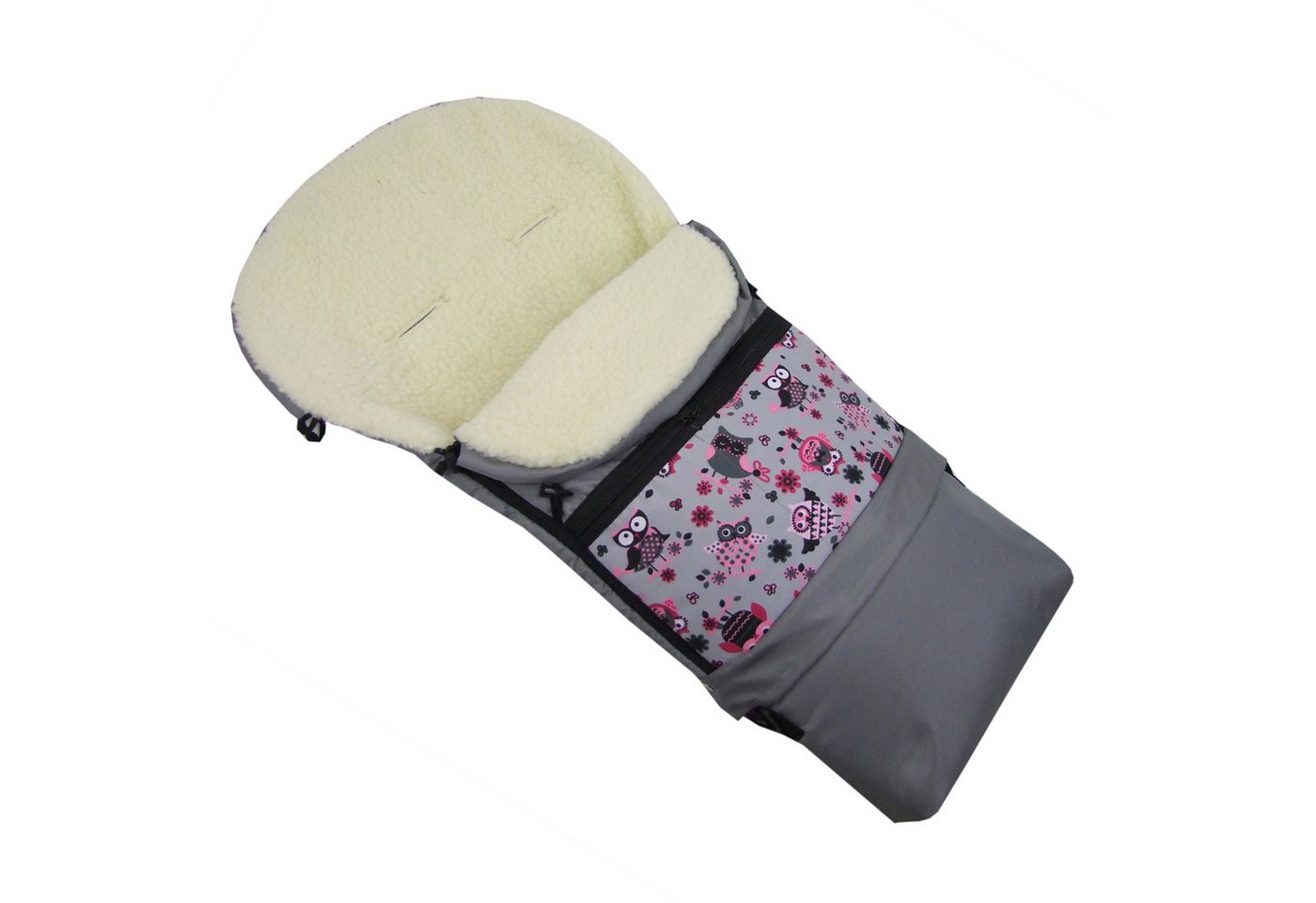 BambiniWelt by Rafael K. Fußsack Winterfußsack Wintersack Kinderwagen Buggy universal Lammwolle 3in1, geeignet für 3 und 5-Punkt-Gurtsysteme