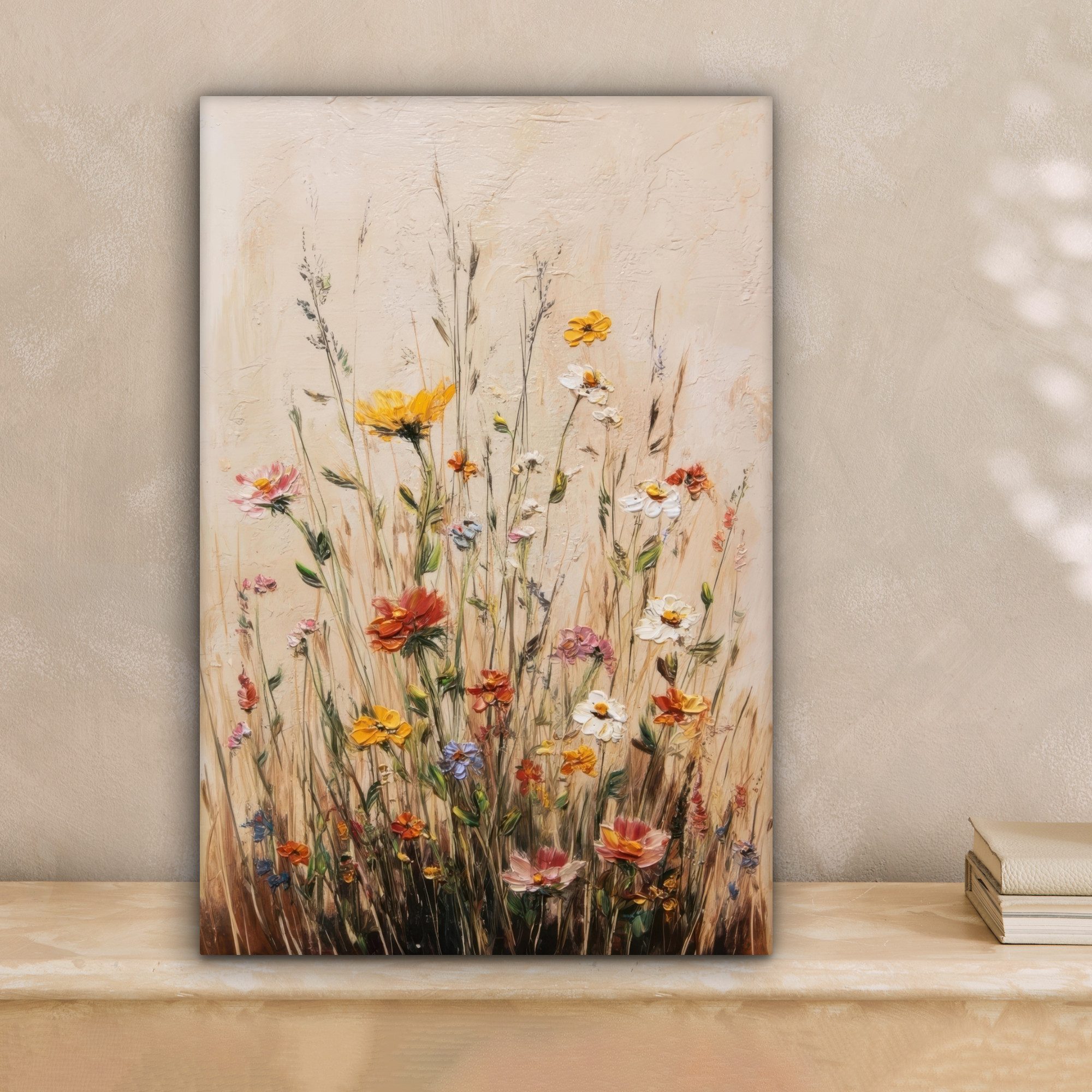 OneMillionCanvasses® Leinwandbild Wildblumen - Pinselstriche - Ruhig, Fotod günstig online kaufen