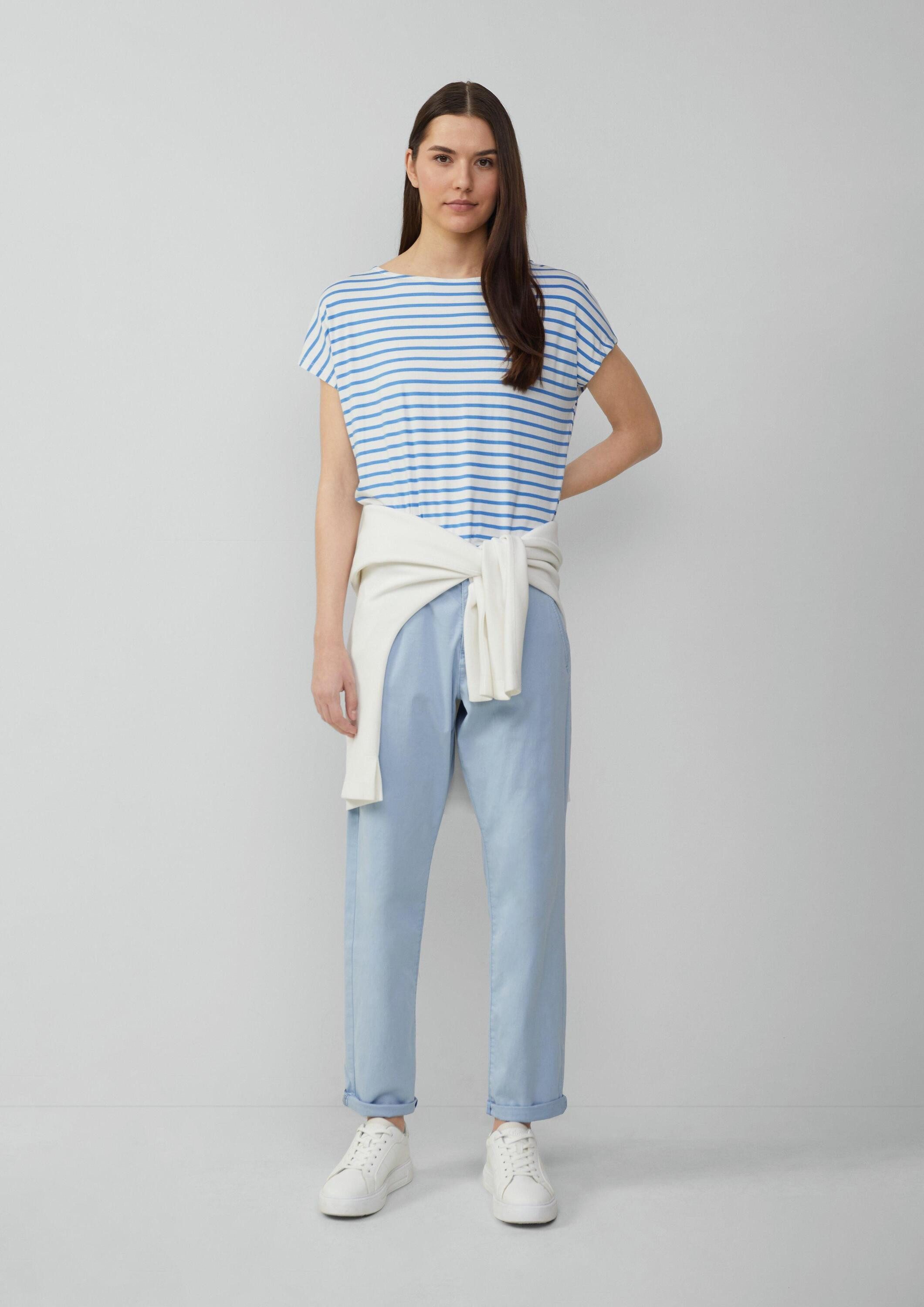 s.Oliver Chinos Hose CHINO Chino mit geflochtenem Gürtel und Garment Dye
