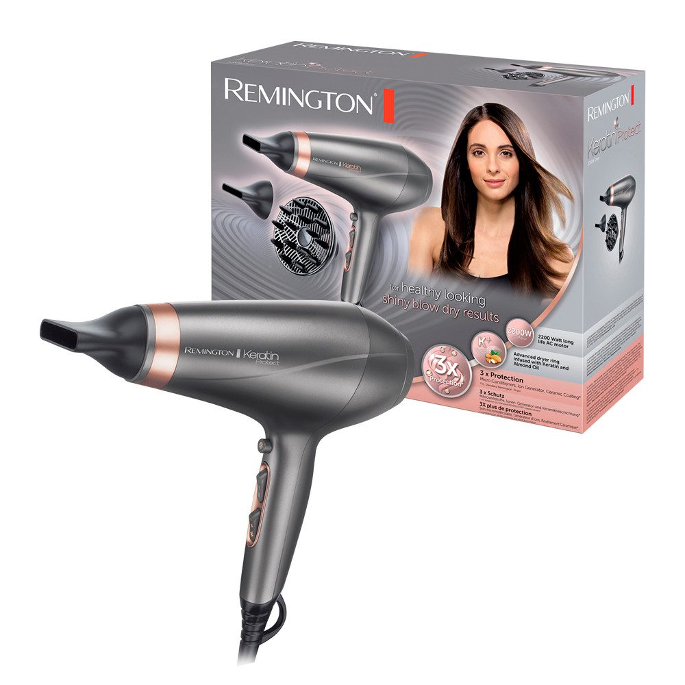 Remington Haartrockner AC8820 E51 Keratin Protect Dryer, 2200 W, Profi, mit Ionenpflege, Keratinbeschichtung, langlebigem AC-Motor