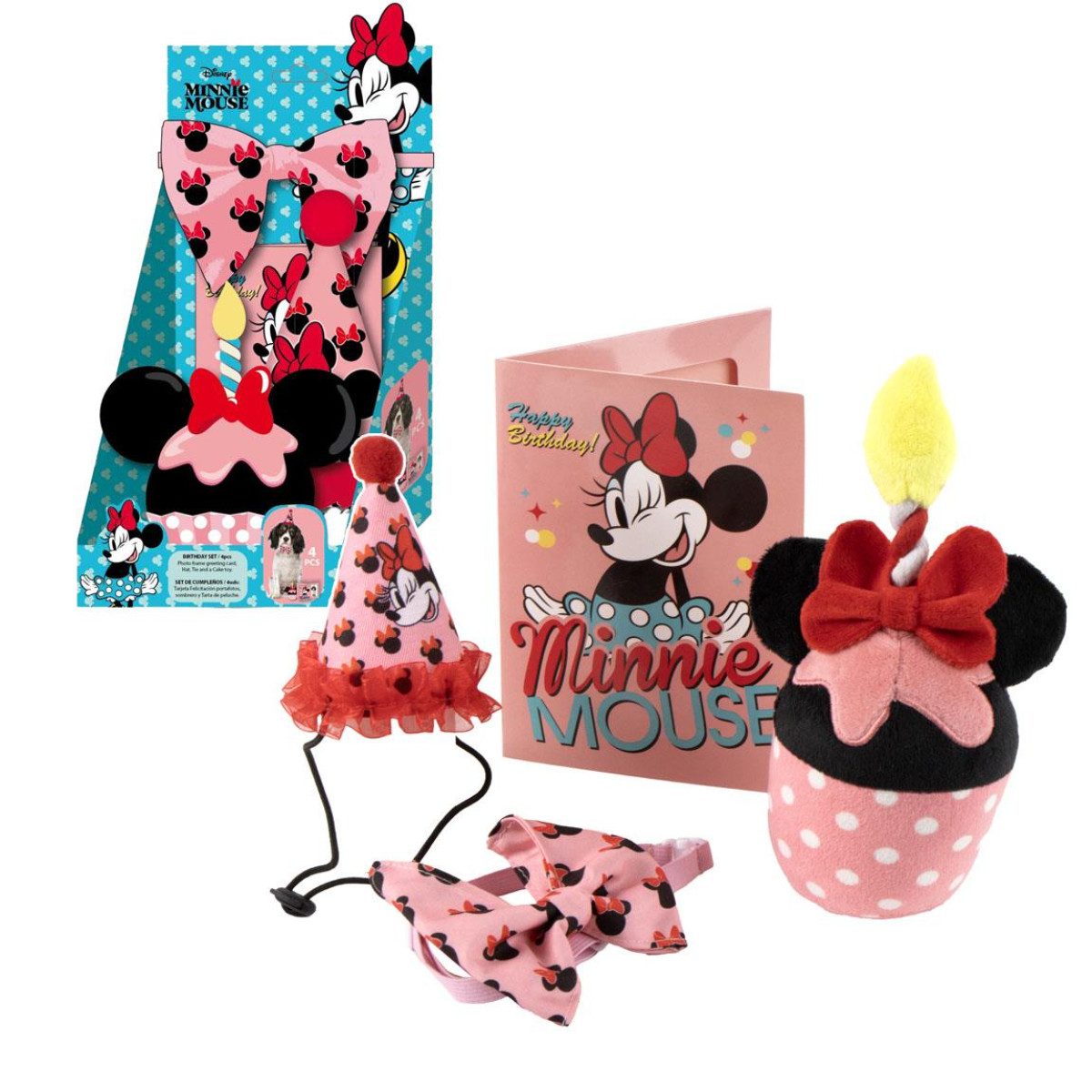Disney Minnie Mouse Tieroverall Hunde Katzen Geburtstag Set Haustier Partyset