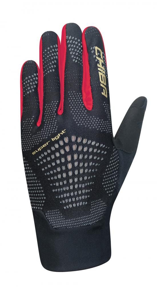 Chiba Fahrradhandschuhe CHIBA Superlight - Radhandschuhe schwarz/rot, Größe M, atmungsaktiv &