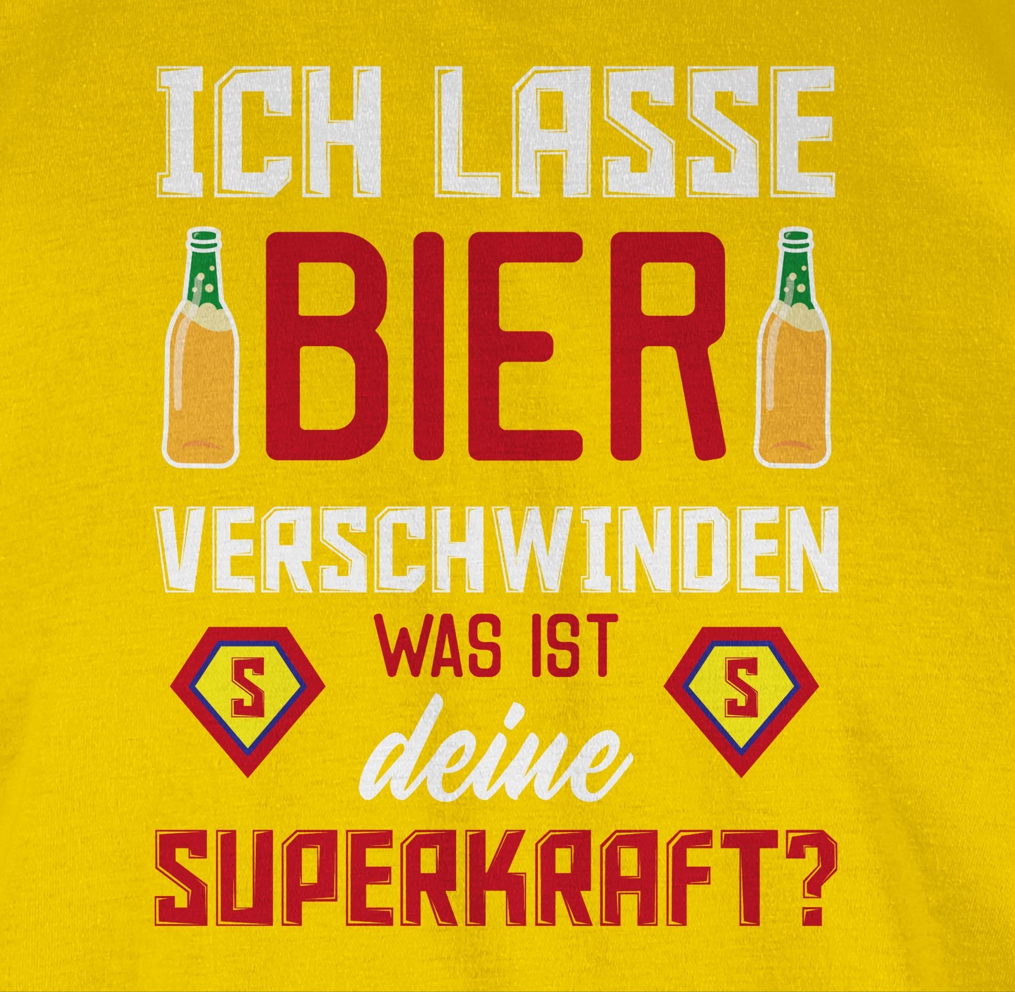 Shirtracer T-Shirt Ich Superkraft ist verschwinden & Party 02 was Gelb lasse Alkohol deine Herren Bier