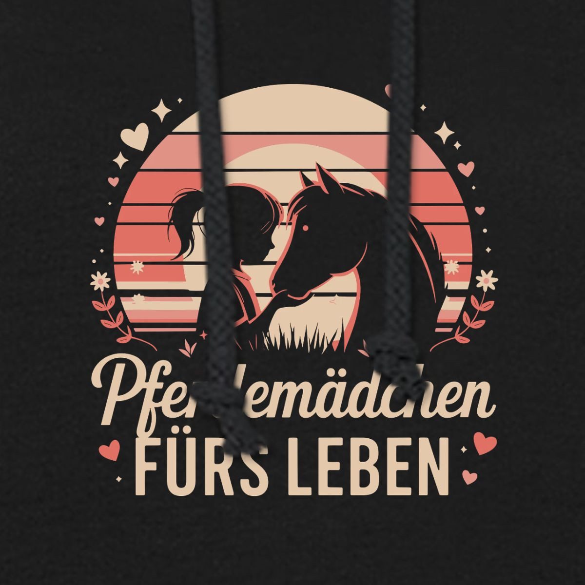 Spreadshirt Hoodie Pferdemädchen Fürs Leben, Pferdeliebe Damen Hoodie (1-tlg)