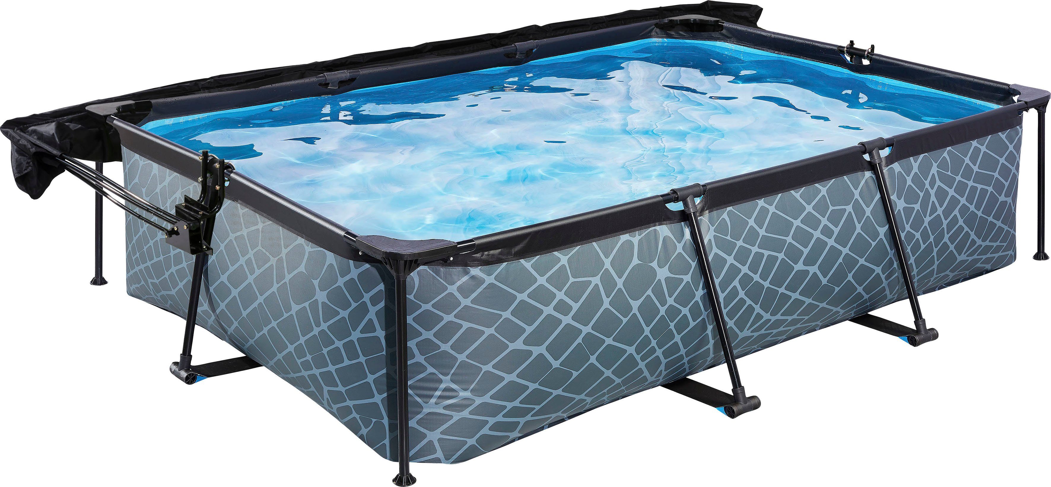 EXIT Framepool (Set, 3-tlg), BxLxH: 200x300x65 cm, mit Kartuschenfilter und Sonnensegel