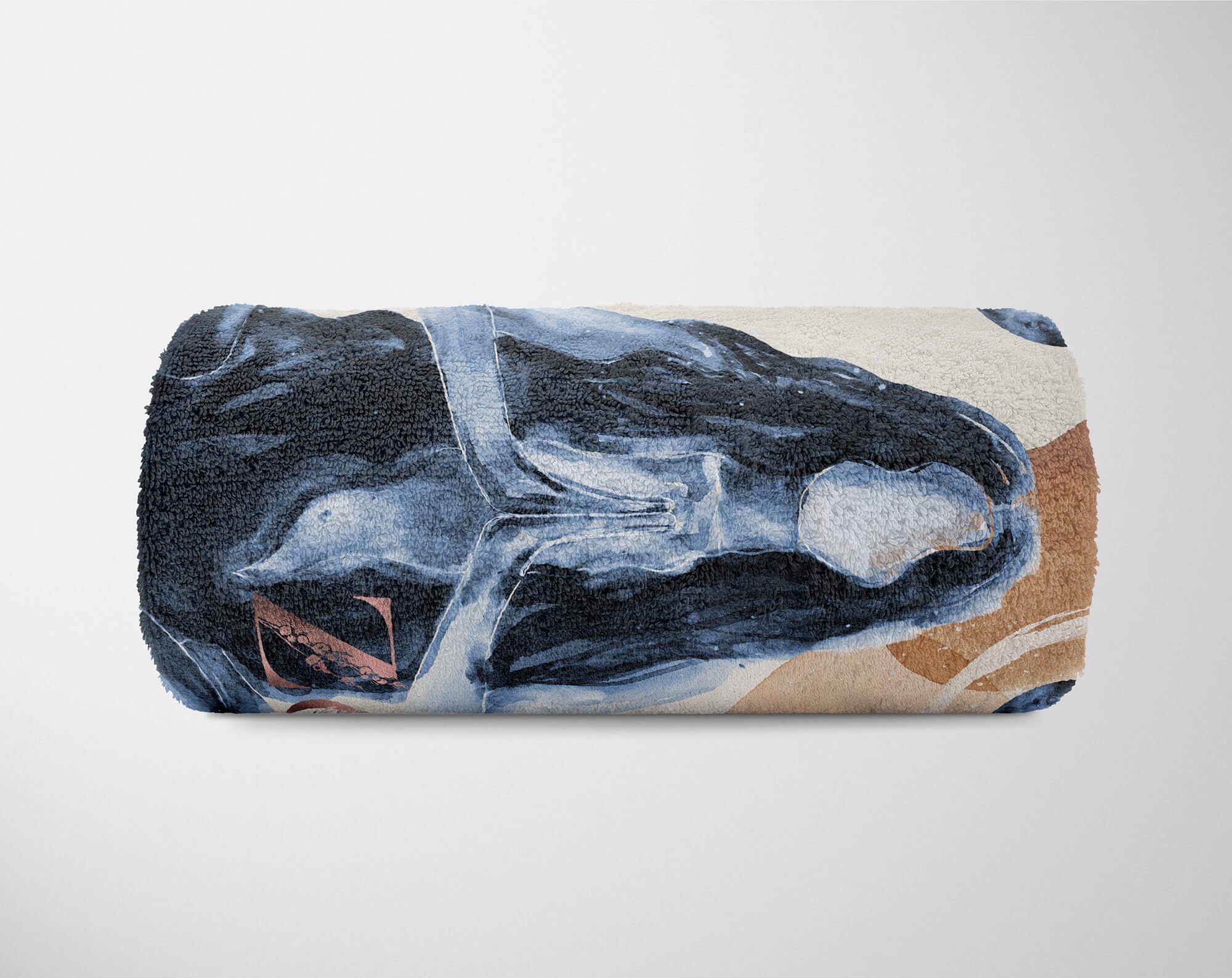 Art Handtuch Kunstvoll Handtücher (1-St), Meditieren Strandhandtuch Handtuch Mondzy, Sinus junge Saunatuch Frau Baumwolle-Polyester-Mix Kuscheldecke