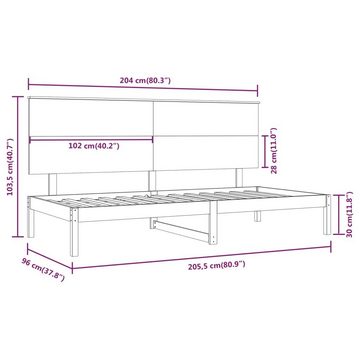 vidaXL Bett Tagesbett Honigbraun 90x200 cm Massivholz Kiefer