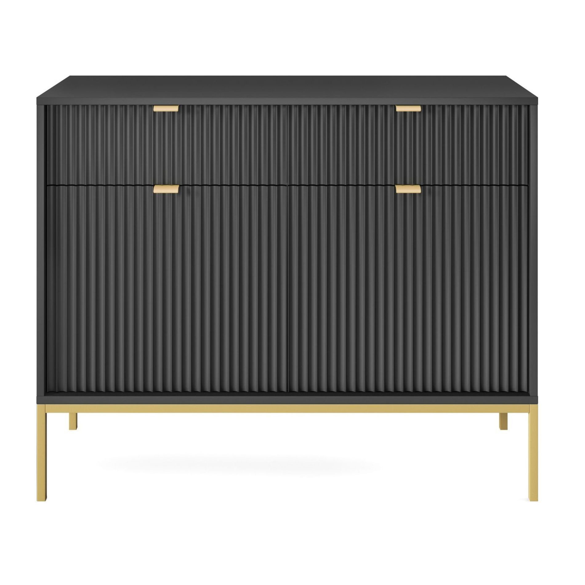 Selsey Sideboard VELLORE, 2-türig mit geriffelten Fronten und goldenem Gest günstig online kaufen