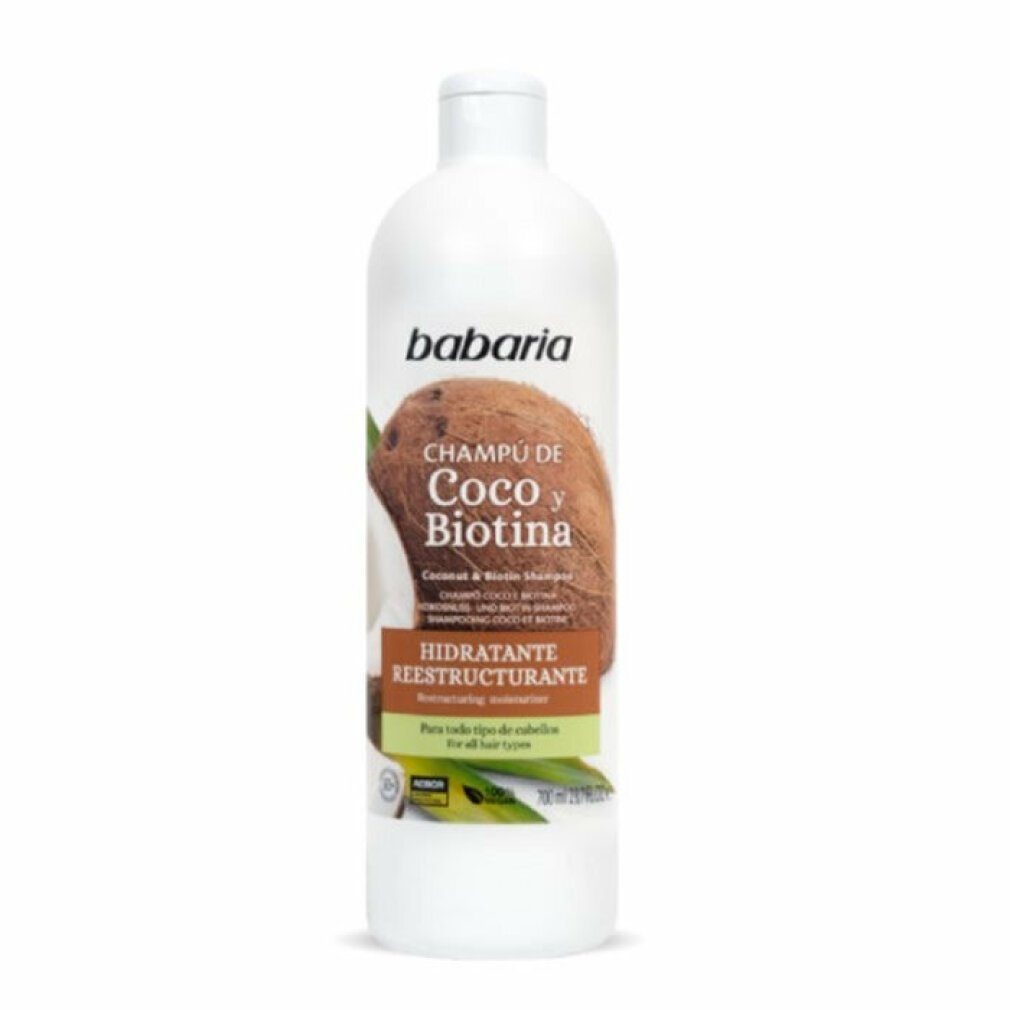 babaria Make-up-Entferner Babaria 700ml Kokosnuss-Shampoo mit Biotin Keratin und