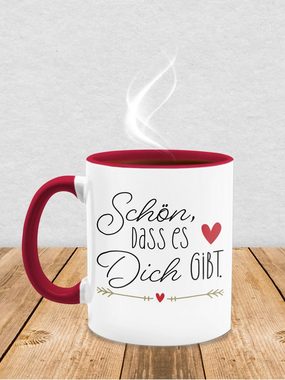 Shirtracer Tasse Schön dass es dich gibt -, Keramik, Valentinstag Geschenk