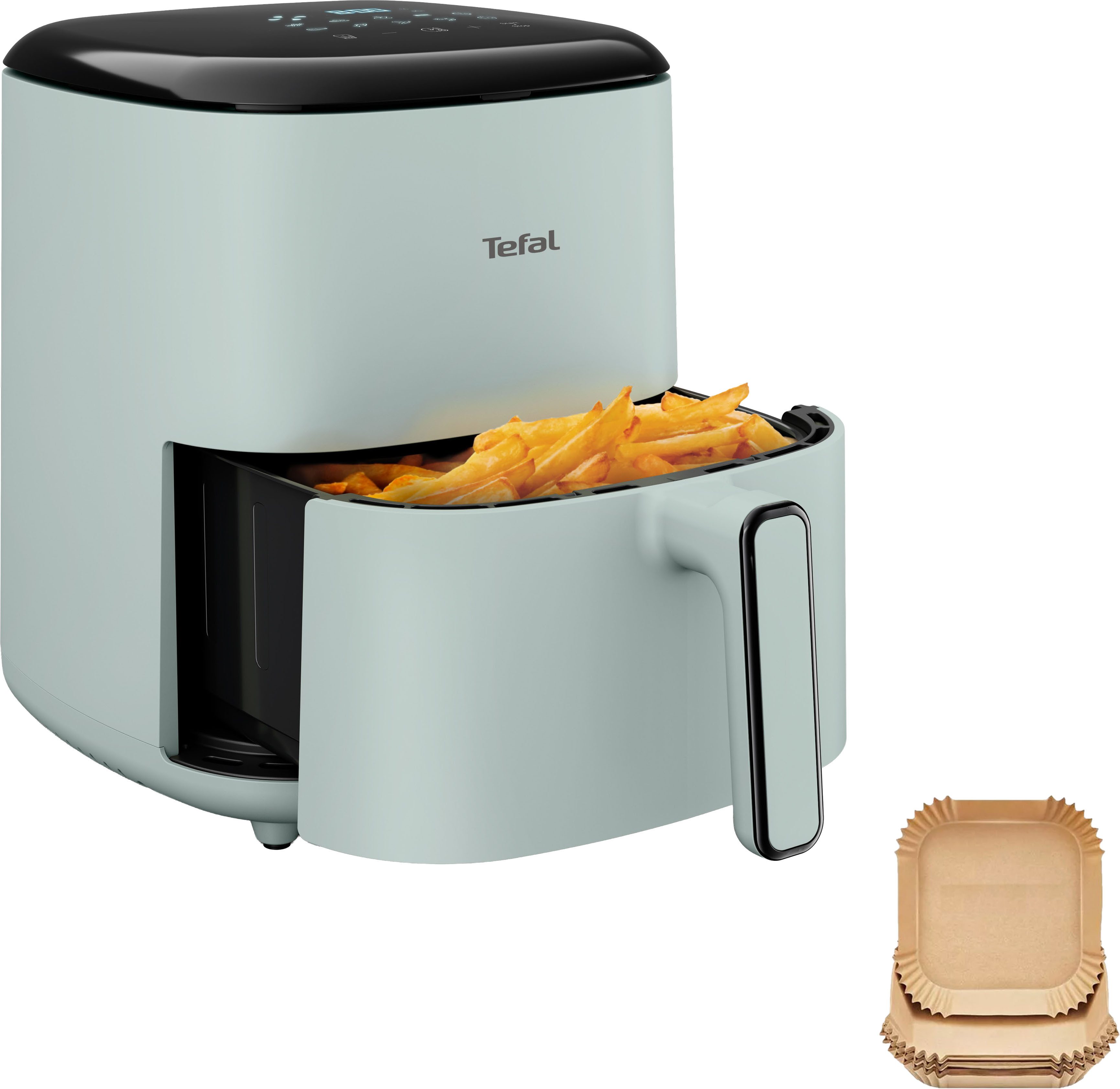 Tefal Heißluftfritteuse Easy Fry Pop, 5 L, 1 kg, 10 automatische Programme, inkl. 35 Backpapierblätter