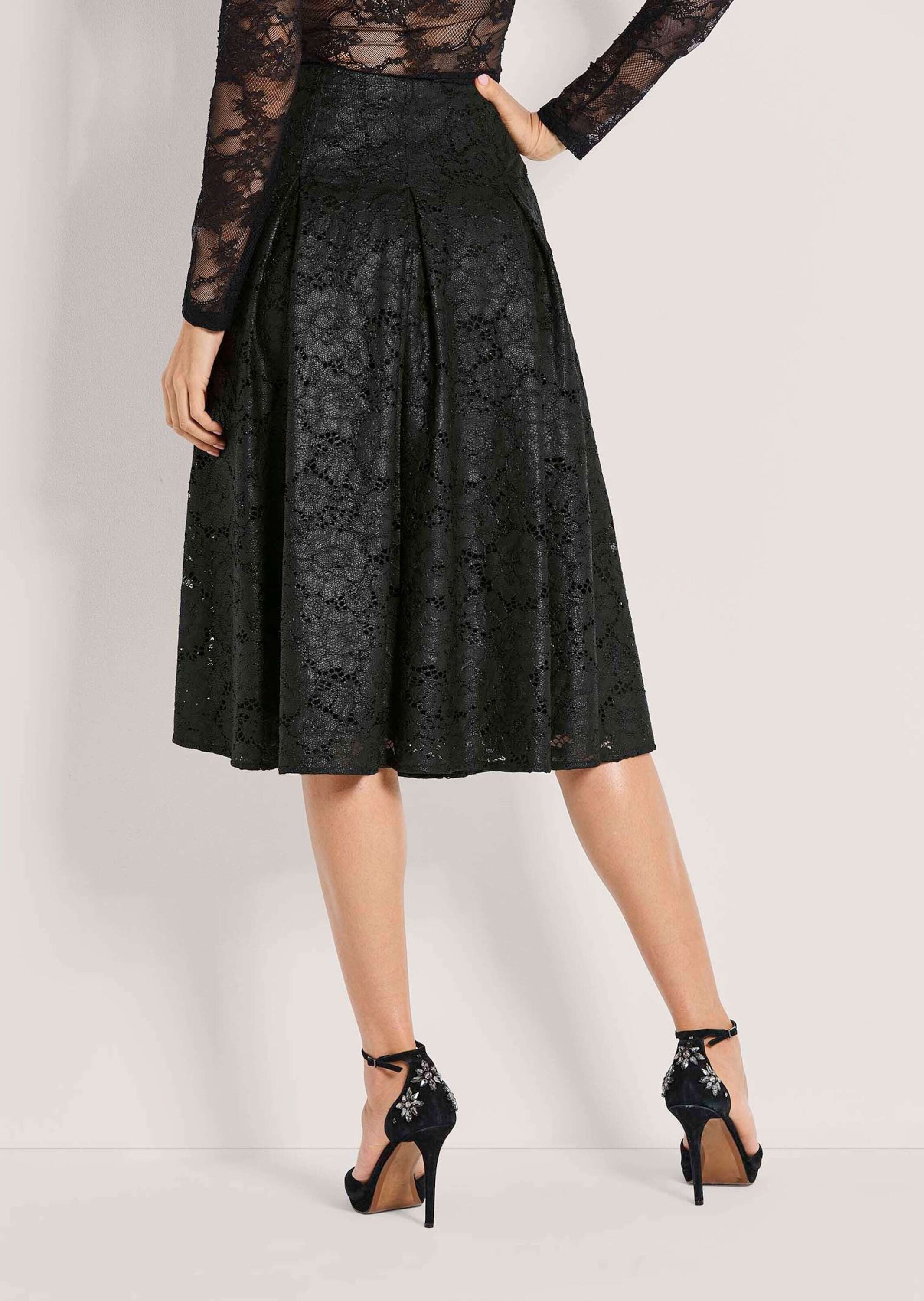 MADELEINE Maxirock Eleganter Rock mit filigraner Spitze Beschichtete Spitze, kniebedeckend, ohne Bund