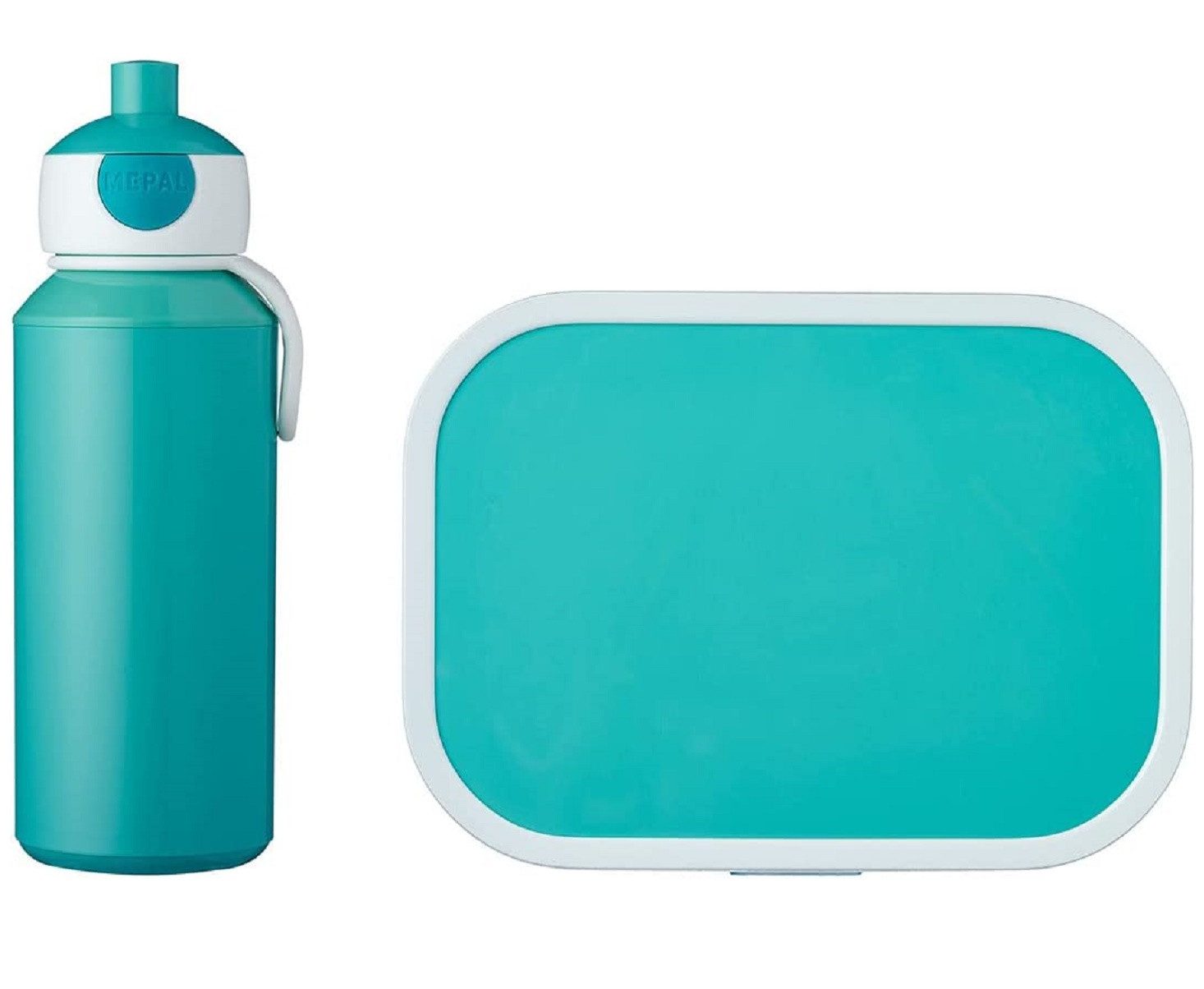 Mepal Lunchbox Pausenset Campus Türkis: Trinkflasche 400 ml & Brotdose mit Einsatz, Ideal für Schule, Freizeit, spülmaschinenfest, ABS