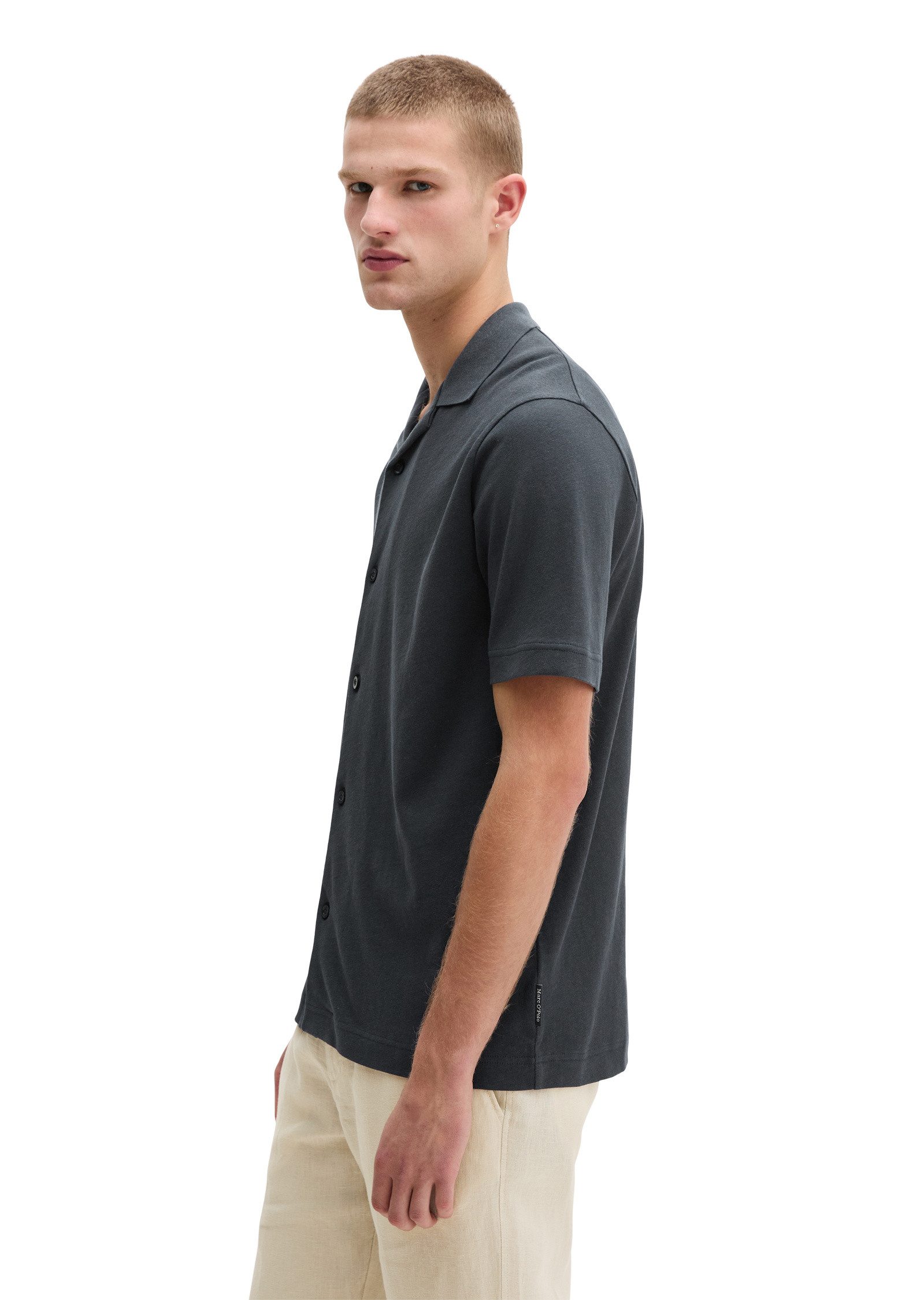 Marc O'Polo Poloshirt aus Baumwoll-Leinen-Mix günstig online kaufen