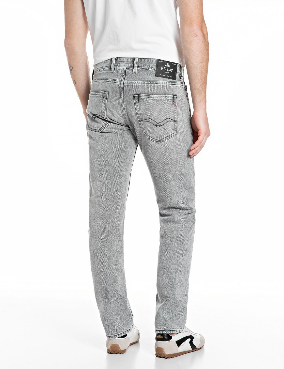 Replay Straight-Jeans GROVER in vielen verschiedenen Waschungen, mit Stretch