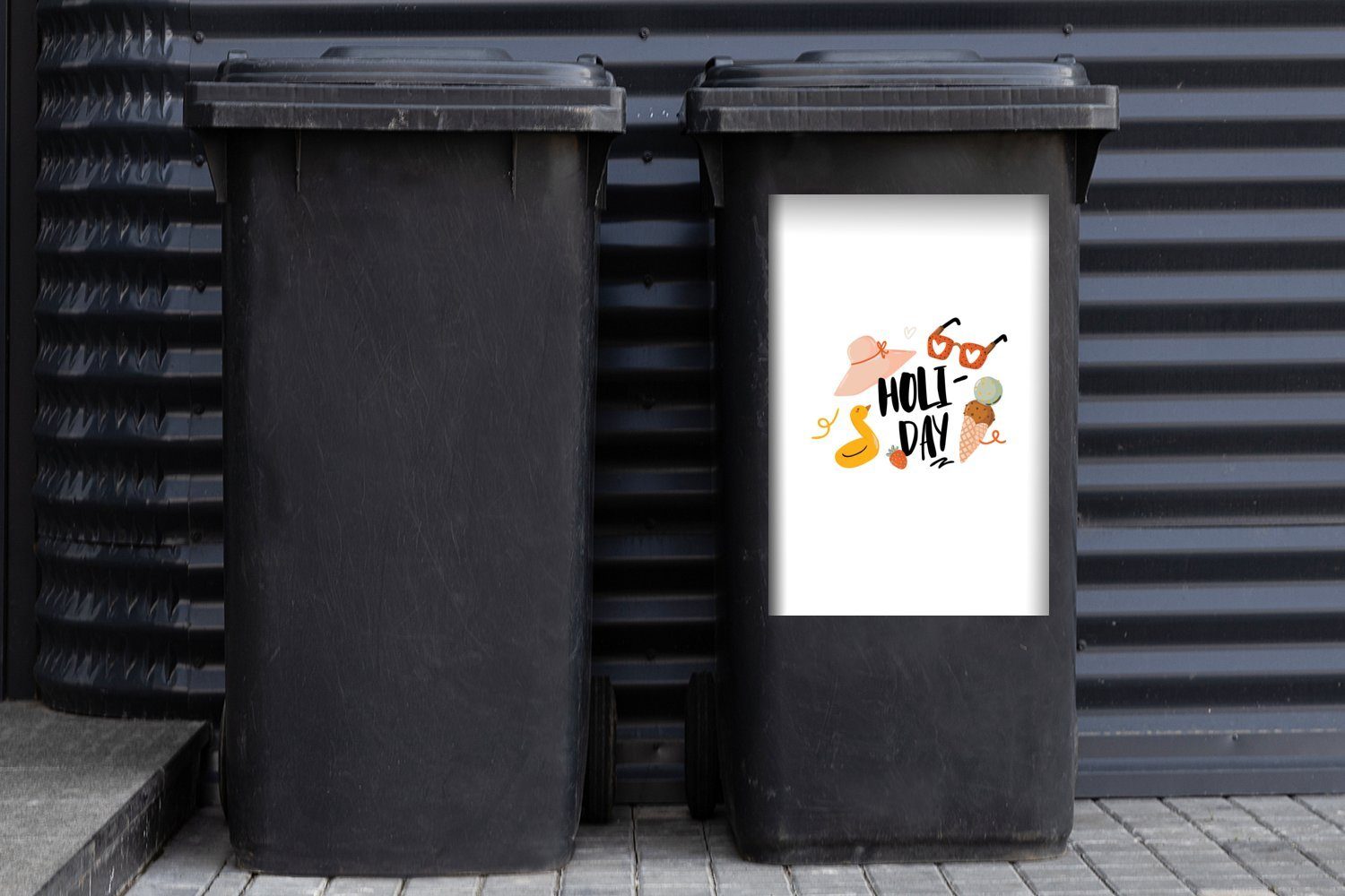 - Hut Abfalbehälter Container, Mülleimer-aufkleber, Sticker, Wandsticker (1 Mülltonne, St), Sommer MuchoWow - Sonnenbrille