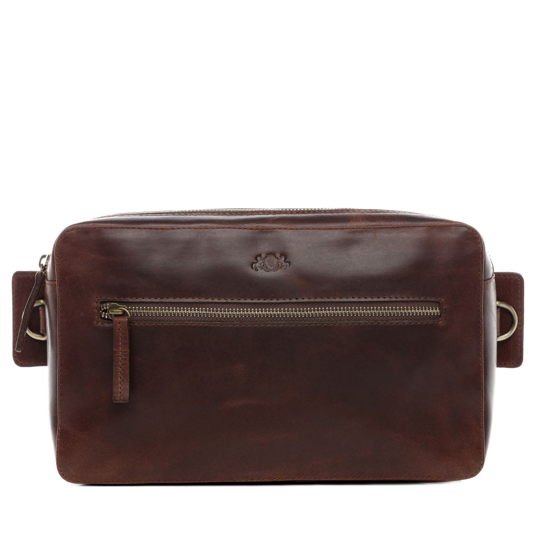 SID & VAIN Bauchtasche echt Leder hipbag groß Ledertasche braun OSCAR, Umhängetasche echt Leder Unisex, Umhängetasche braun-cognac