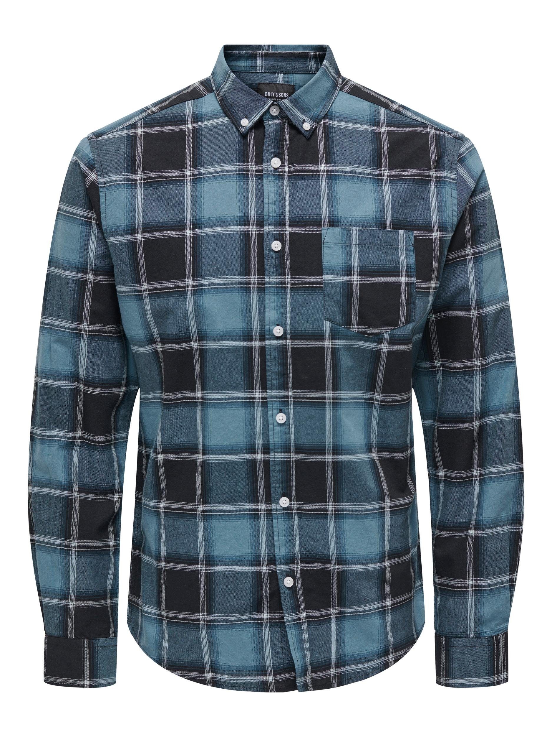 Karohemd 5979 CHECK LS OXFORD ONLY Blue SONS & ONSALVARO SHIRT