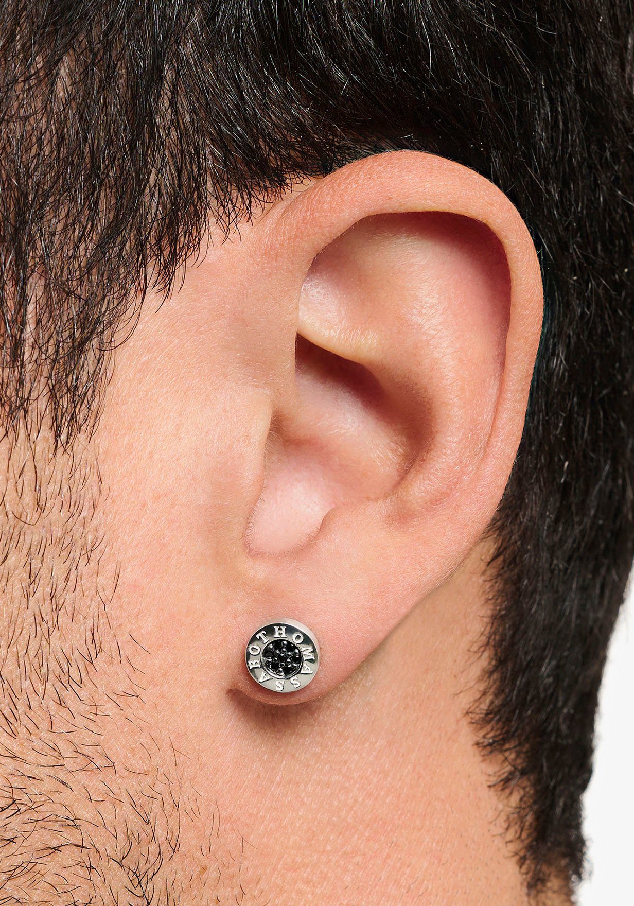 THOMAS SABO Paar Ohrstecker Classic Pavé Schwarz, Classic Pavé Weiß, mit Zirkonia (synth)