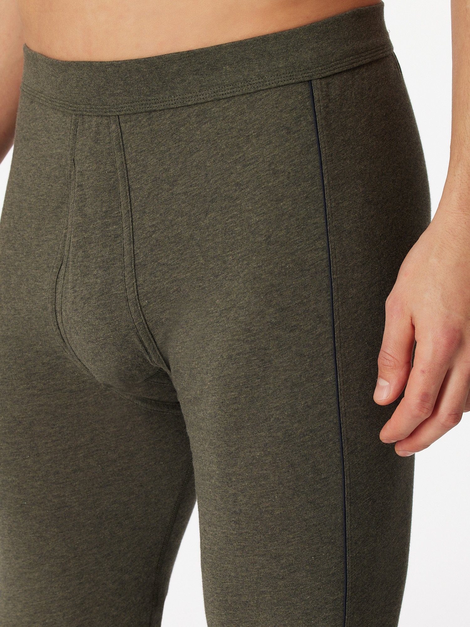 unterhose Schiesser Unterhose lang Lange Essentials grün-mel. unterwäsche