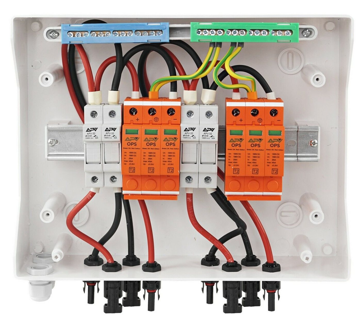 Thumbnail - APV Verteilerbox, PV Anschlusskasten DC 32A 1000V 2-Strings Photovoltaik 12-Module IP65