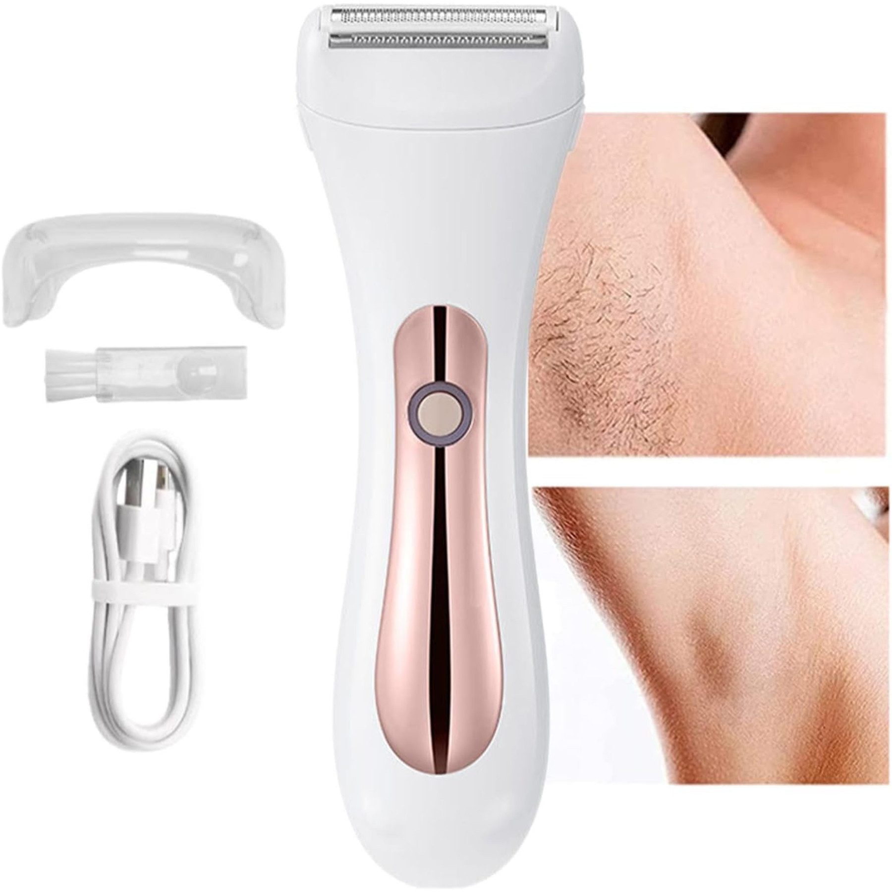 Senmudi Epilierer Epiliergerät Damen,Wet & Dry,Gesichtsepilierer Damen,3-in-1 Messerkopf, 2 Geschwindigkeiten, & LED-Licht, Waschbar, rosa, Rasierer, Langhaarschneider, Sanfte Haarentfernung Intimbereich