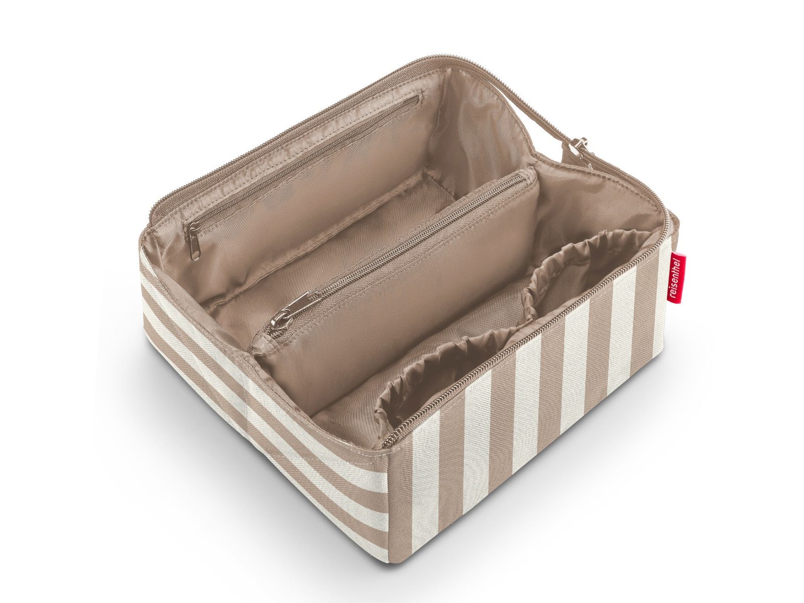 REISENTHEL® Kosmetiktasche fold case summerstripes coffee
