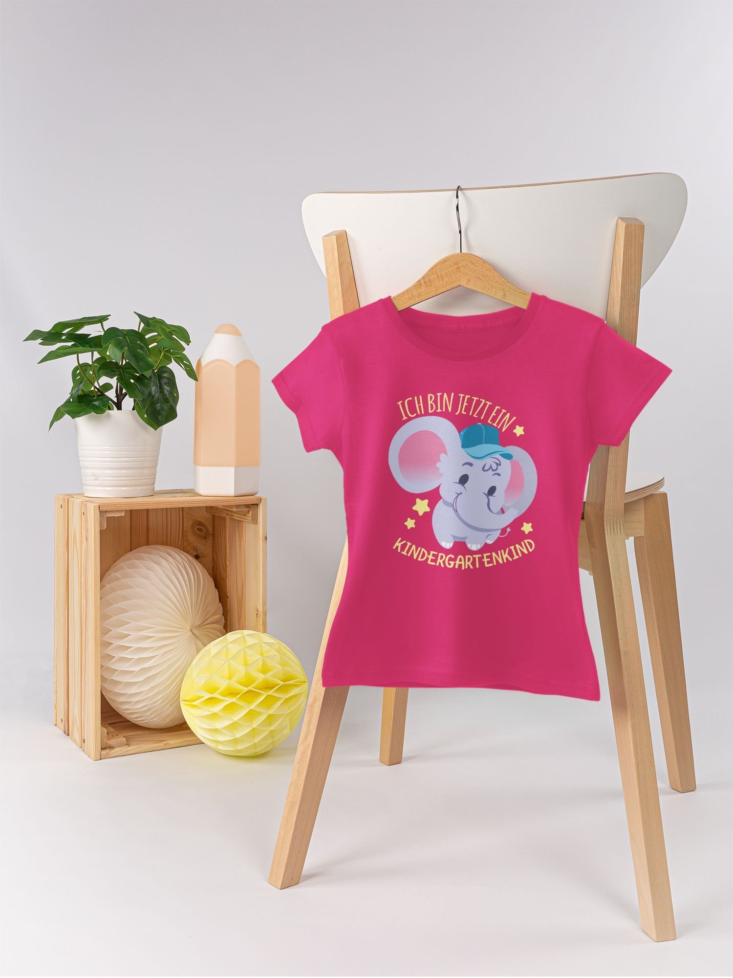 jetzt Kindergartenkind T-Shirt - Fuchsia 1 Kindergarten Hallo ein Süßer bin Shirtracer Elefant ich