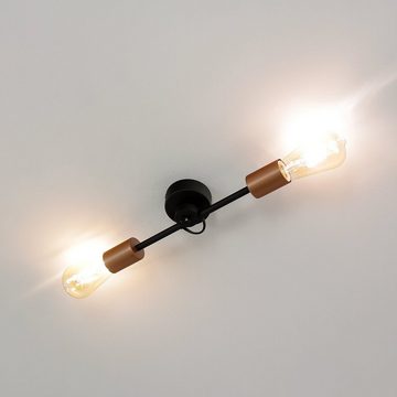 Licht-Erlebnisse Deckenleuchte STICKS, ohne Leuchtmittel, Deckenlampe Loft modern Schwarz Kupfer Vintage Küche Lampe