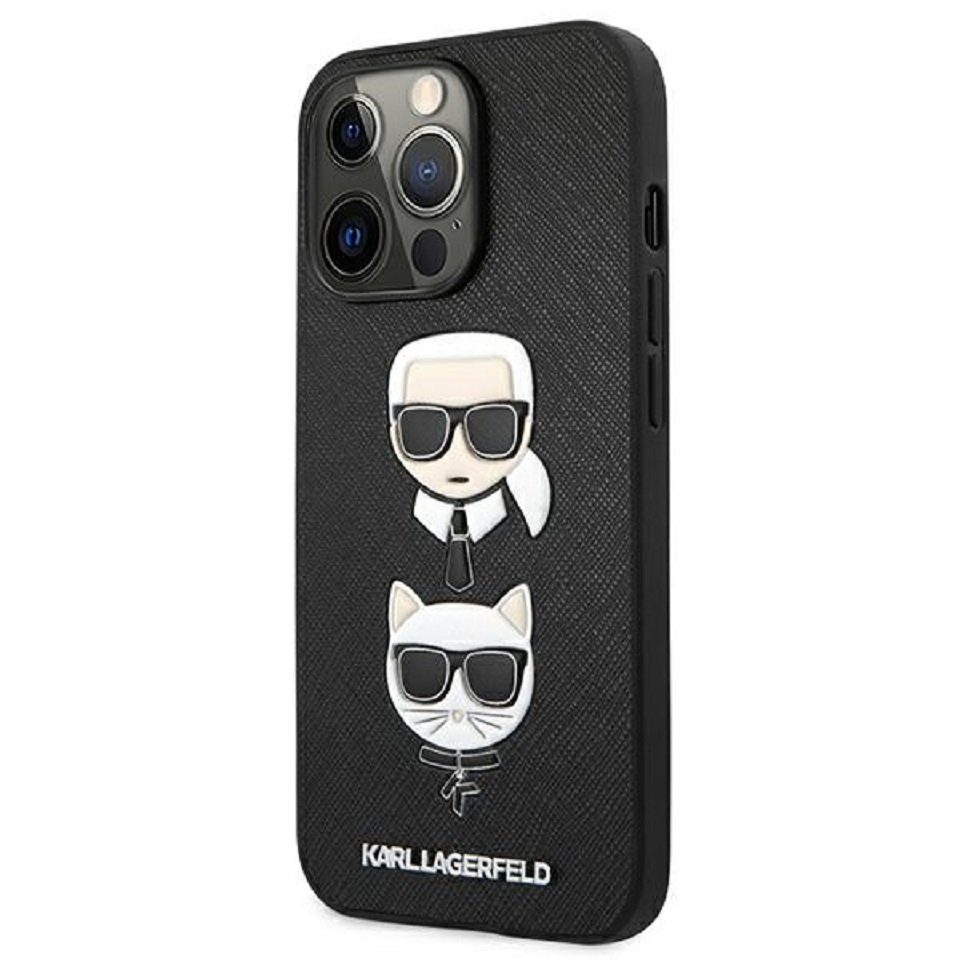 KARL LAGERFELD Handyhülle iPhone 13 Pro Case TPU Hardcase Figuren schwarz 6,1 Zoll, Kantenschutz