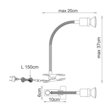 etc-shop Klemmleuchte, Leuchtmittel inklusive, Warmweiß, LED Klemmlampe LED Schwanenhals Tischlampe