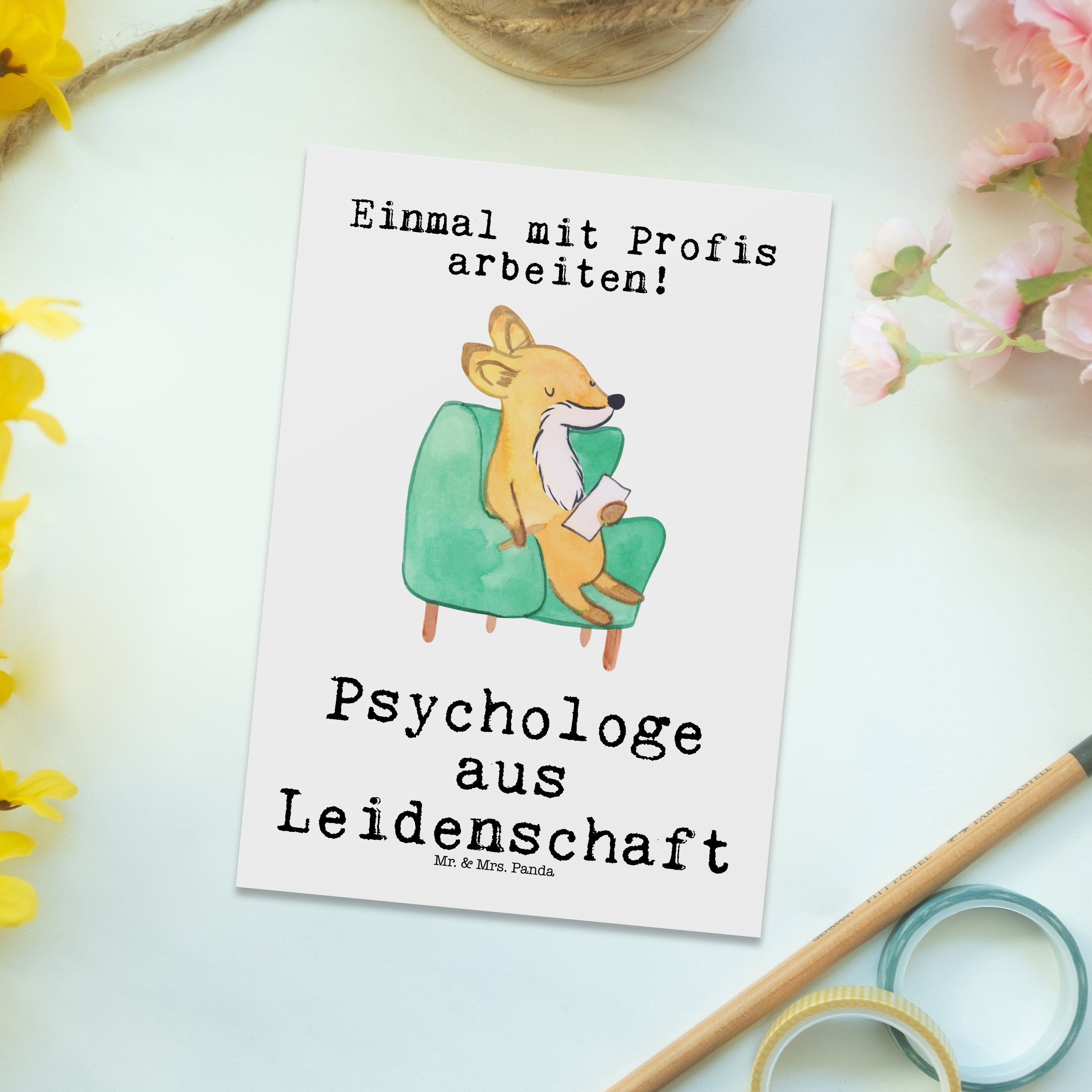 & Psychologe Mr. - Weiß Abschied, Panda Kollegin, Leidenschaft - Th Postkarte Geschenk, Mrs. aus