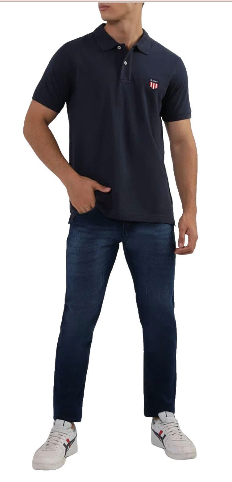 Gant Poloshirt Herren Retro Shield Pique Logo Regular Comfort Fit Retro Shield Logo Stickerei aus den 90ern