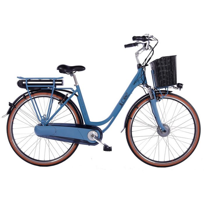 LLobe E-Bike Blue Motion 2.0 15 6Ah 7 Gang Shimano Nabenschaltung Frontmotor 250 W (mit Fahrradkorb)
